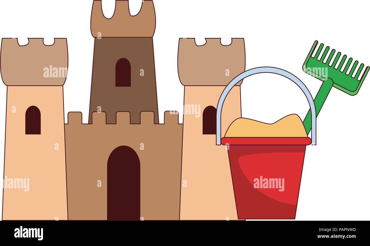 Sand castle and bucket Stock Vector Image & Art Alamy