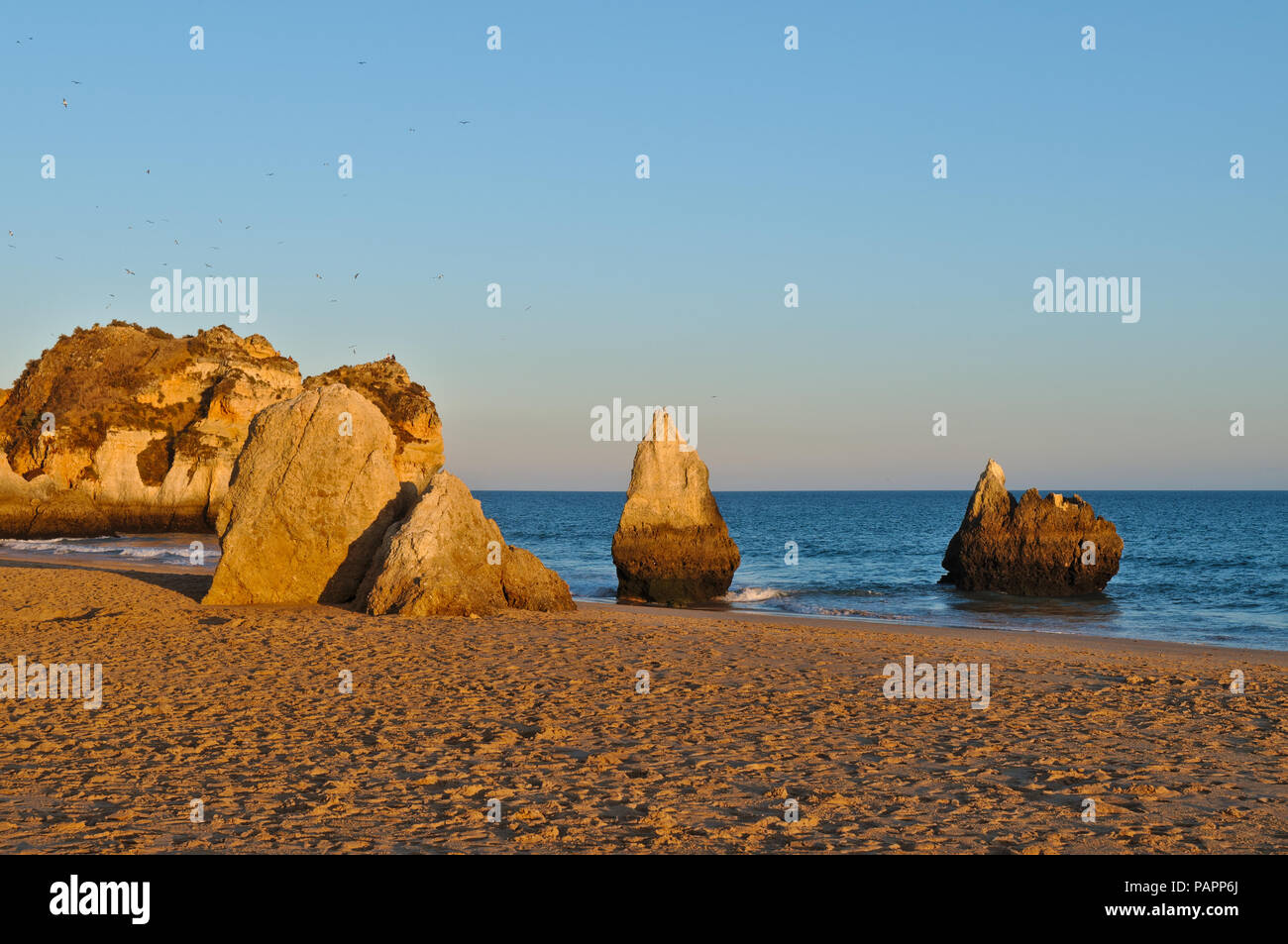 Tres Irmaos (Three Brothers) beach in Portimao. Algarve, Portugal Stock Photo