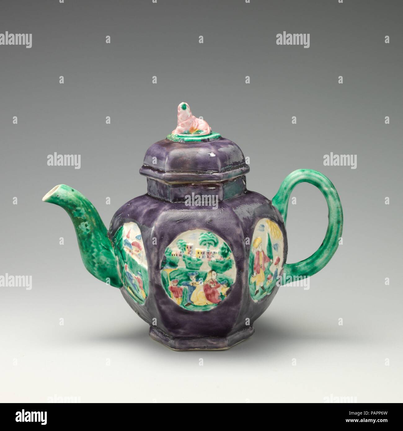 Teapot. Culture British, Staffordshire. Dimensions Overall 3 1/8 × 6