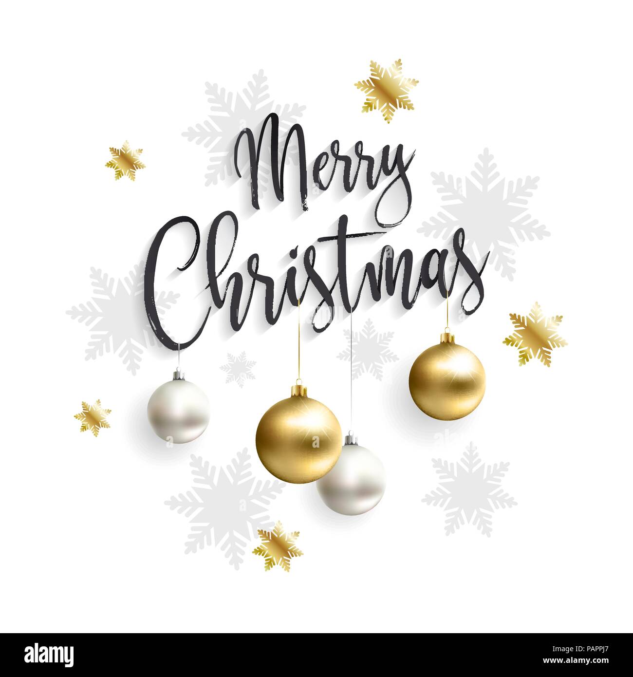 Merry christmas card with gold balls Stock Vector Image & Art - Alamy