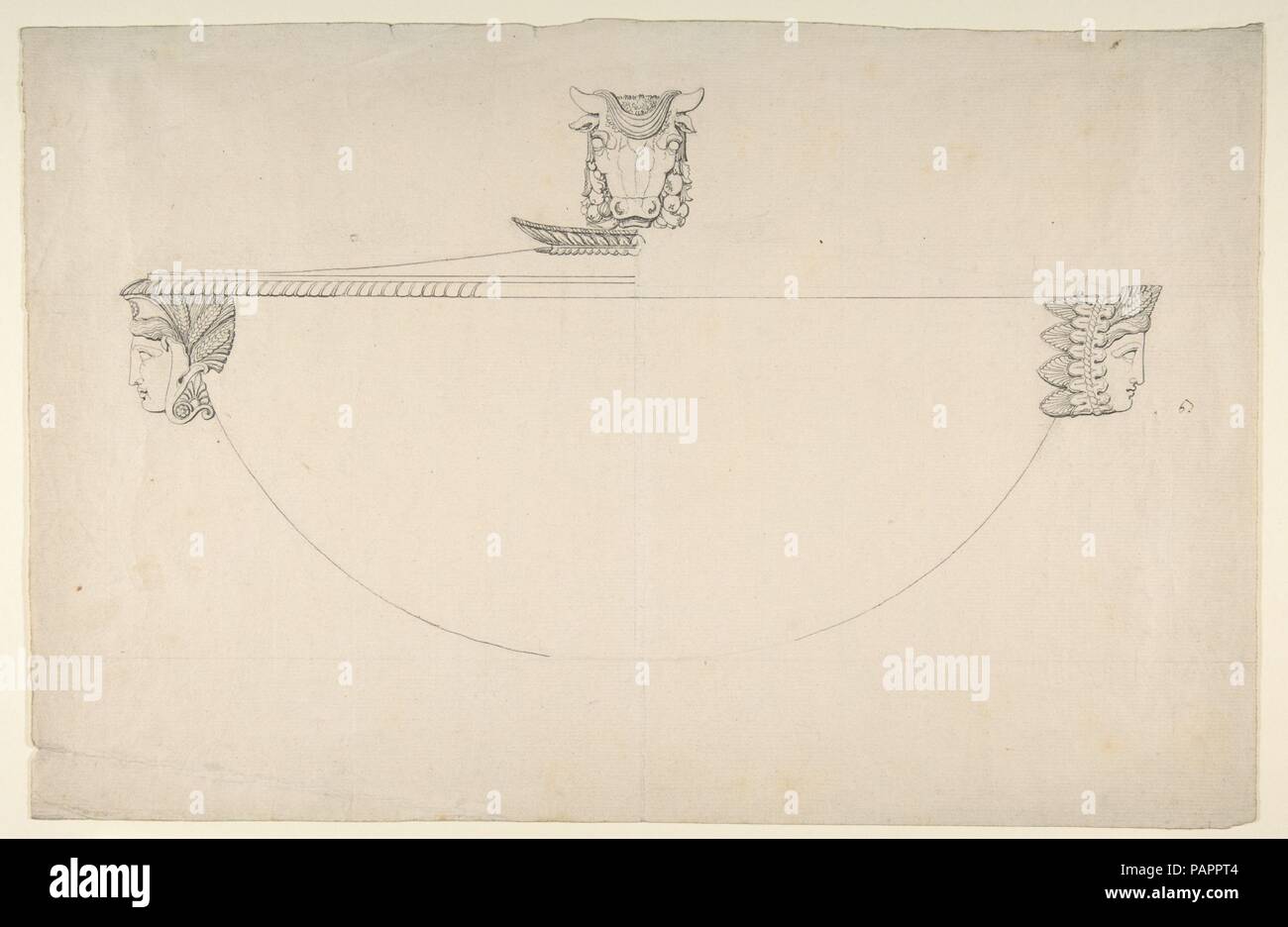 Design for an Empire Covered Dish. Artist: Anonymous, French, 19th century. Dimensions: sheet: 10 3/16 x 15 7/8 in. (25.9 x 40.3 cm). Date: ca. 1810-15. Museum: Metropolitan Museum of Art, New York, USA. Stock Photo