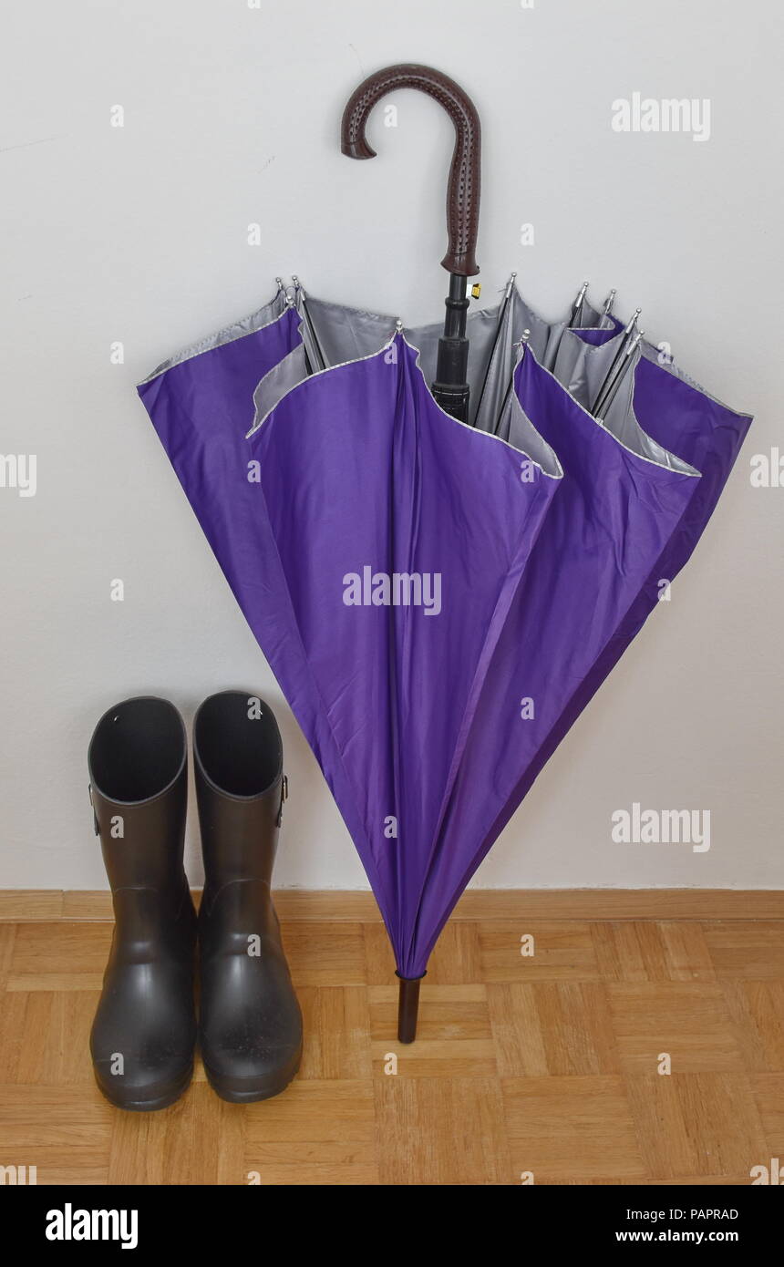 Umbrella and boots Stock Photo Alamy
