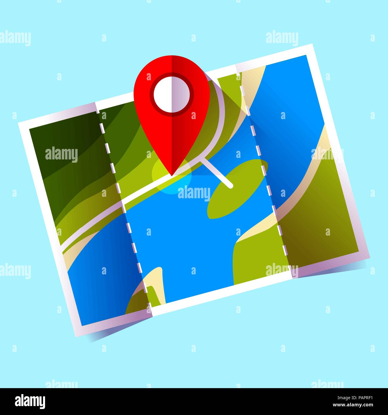 navigation icon vector, red pin on map icon vector. Stock Vector