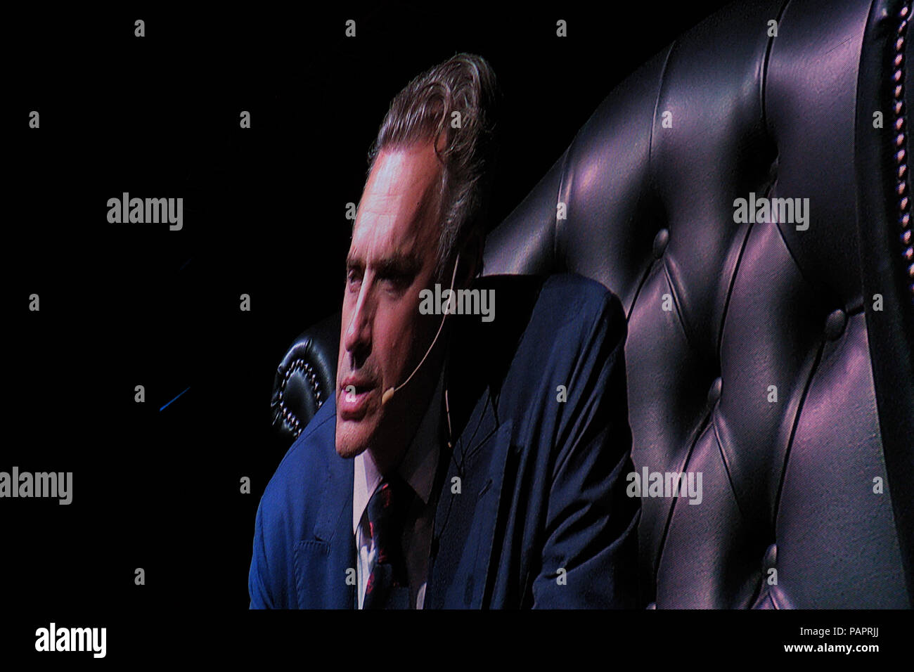 Psychologist Jordan Peterson, the world's most controversial intellectual,  debated with atheist Sam Harris front of 6000 spectators at London 02 Arena  Stock Photo - Alamy