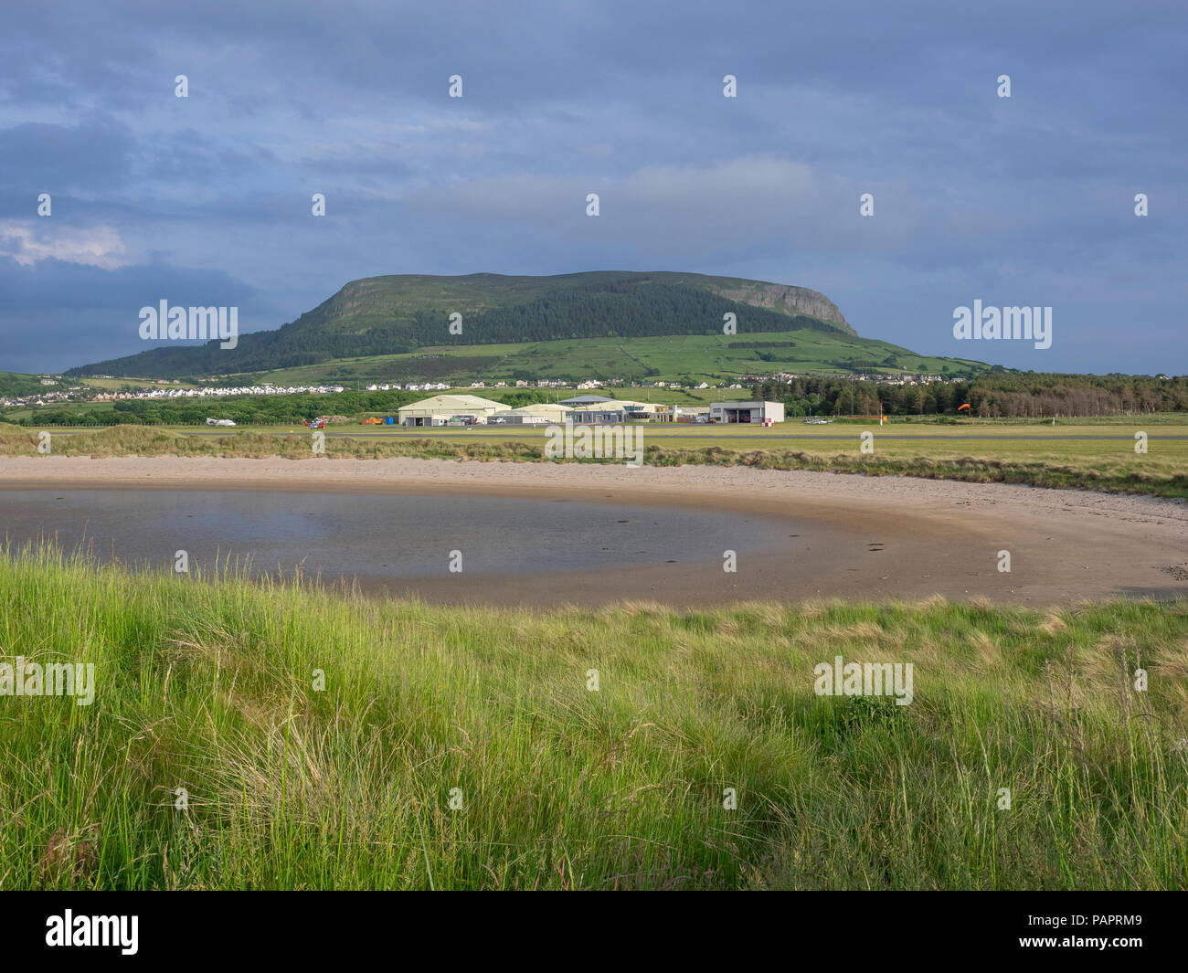 Sligo Airport from the beach, Strandhill, County Sligo, Repuplic of Ireland Stock Photo
