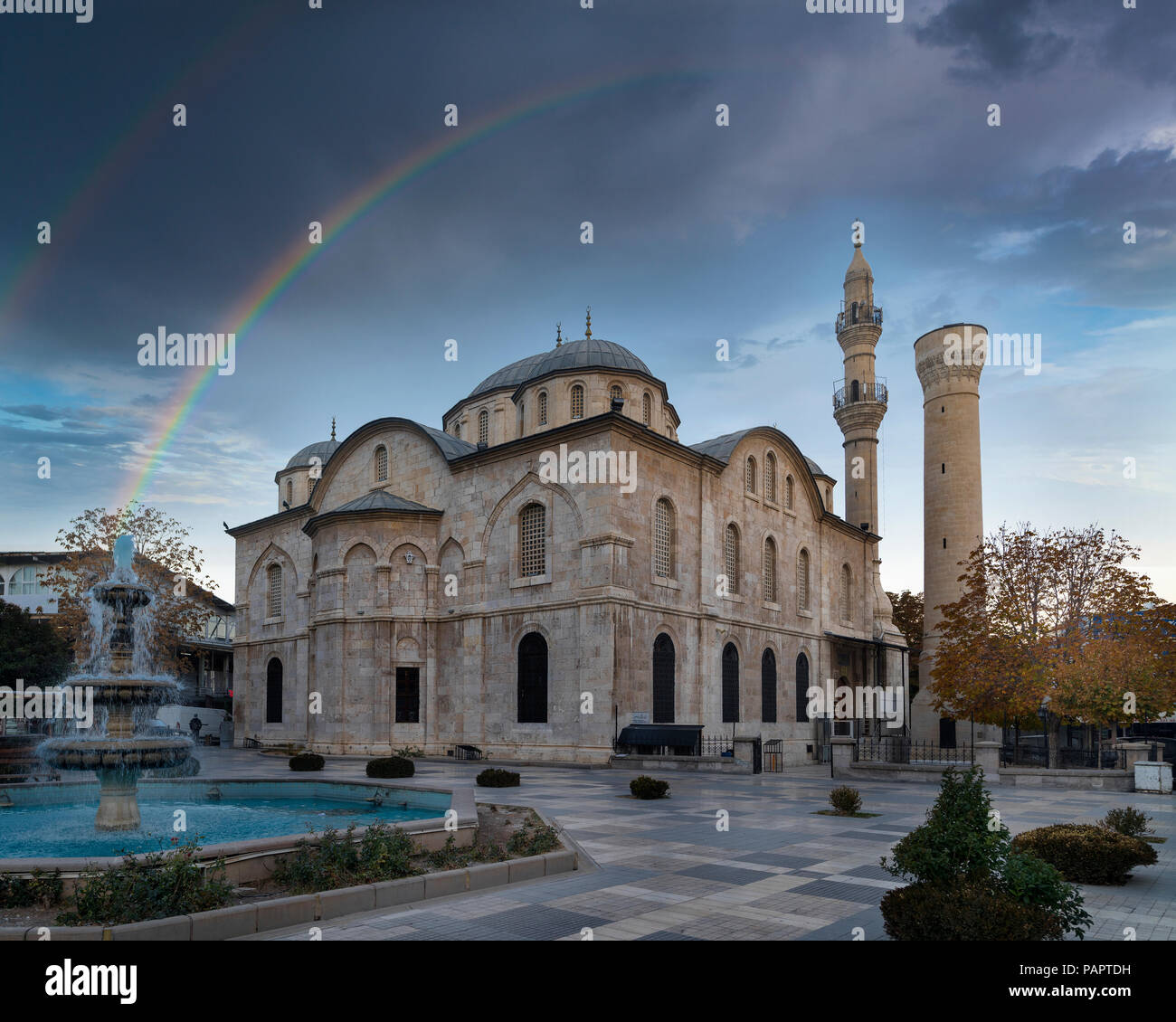 Yeni Mosque view in Malatya City. Yeni Mosque is populer tourist attraction in Malatya City. Stock Photo