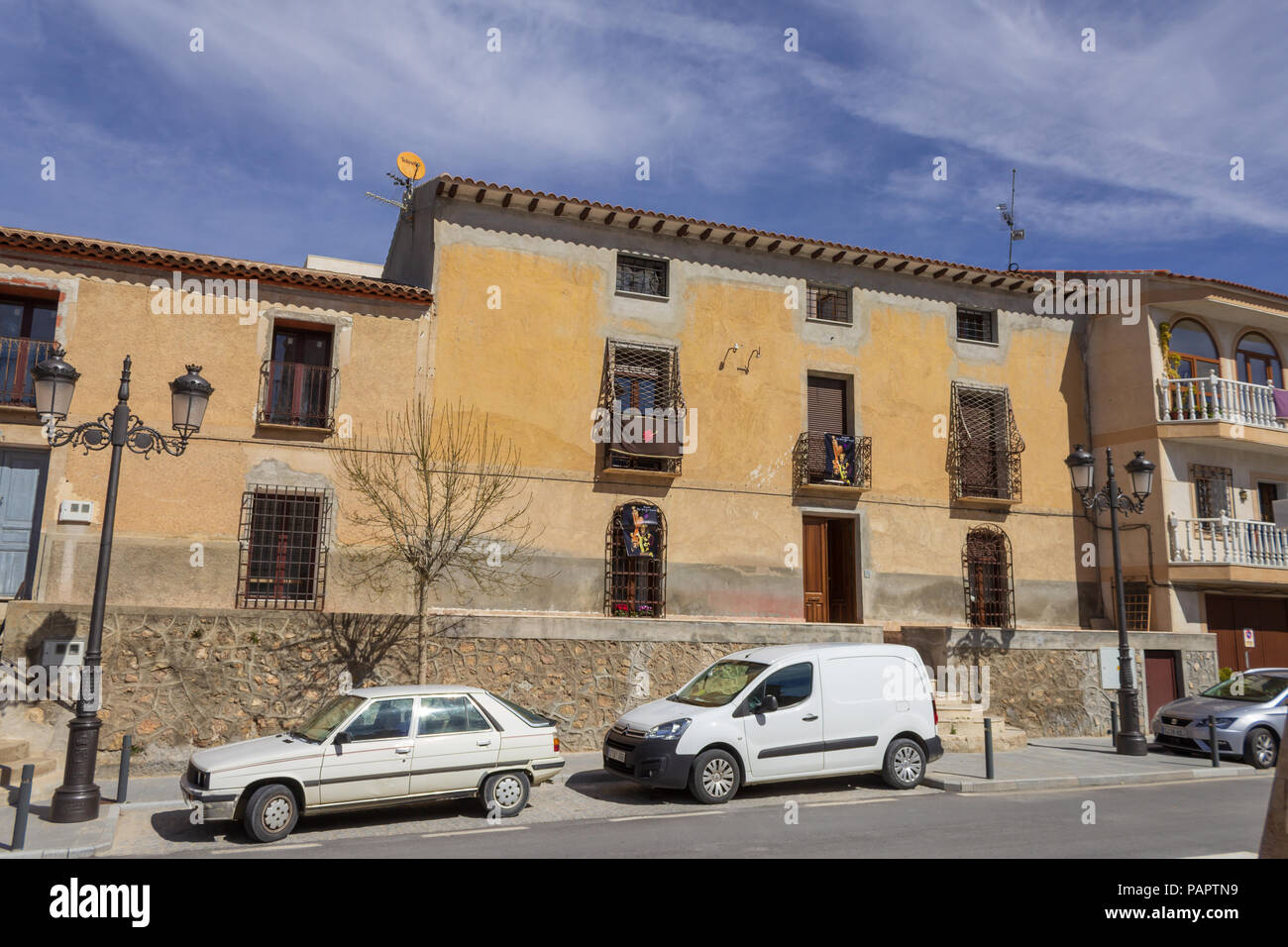 Spanish Houses in a Small Mountain Town of Oria,  Almanzora Valley, Almeria province, Andalucía, Spain Stock Photo