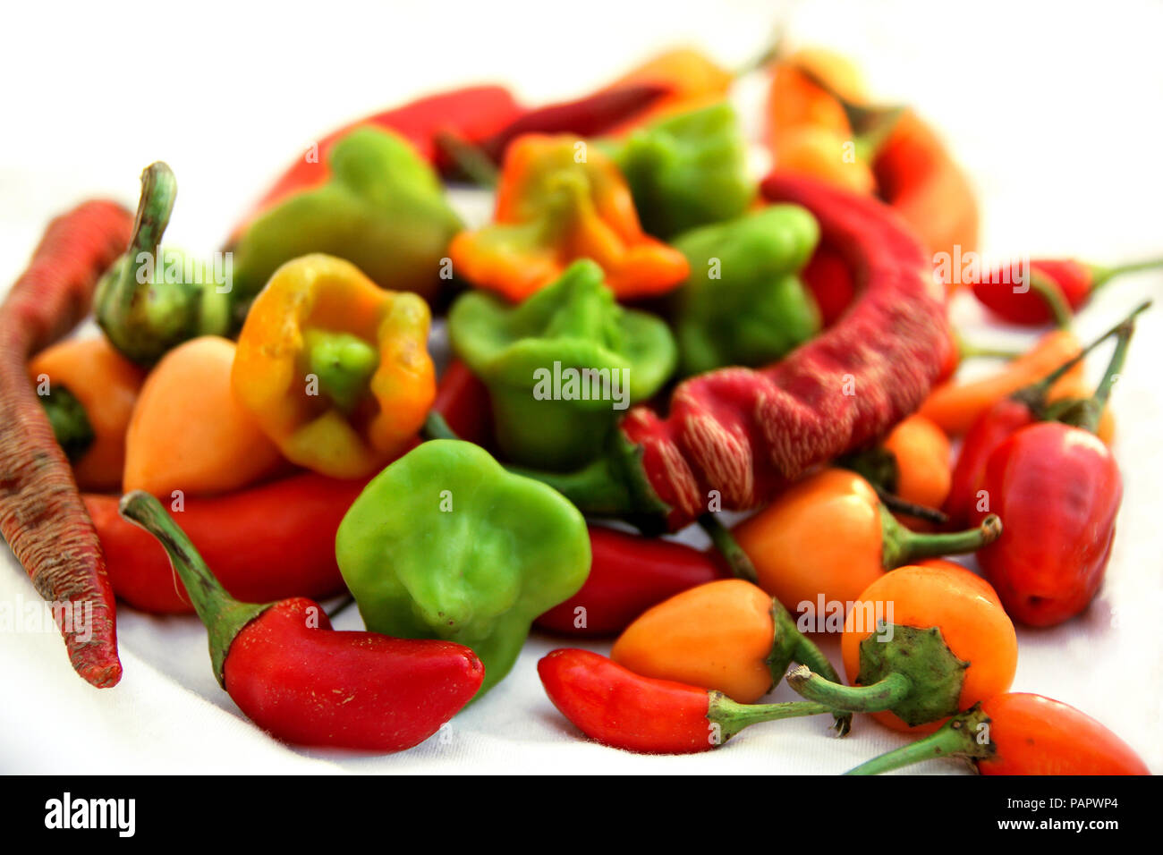 Heap various chili peppers hi-res stock photography and images - Alamy