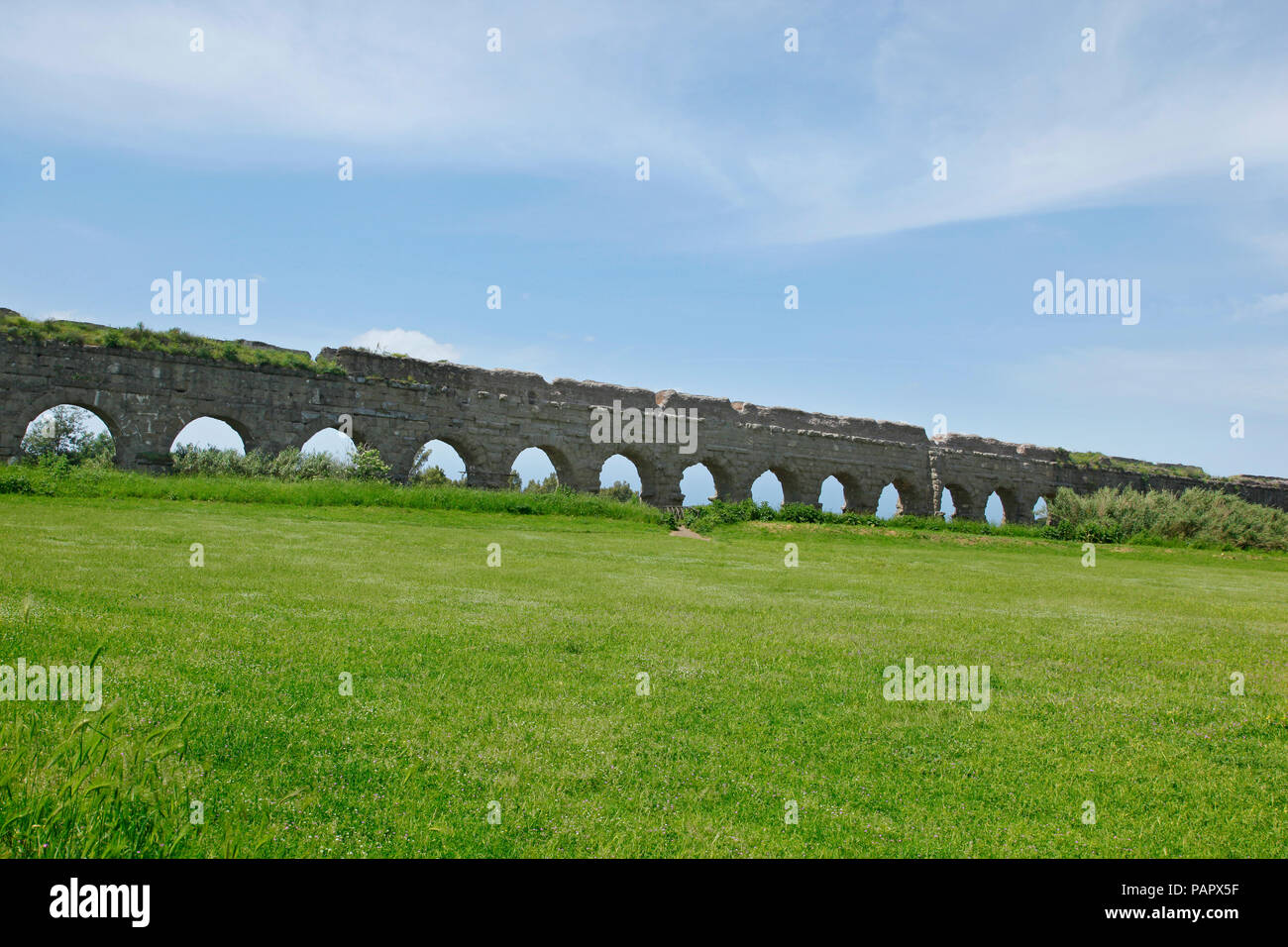 stone arches of ancient Roman aqueduct Stock Photo - Alamy