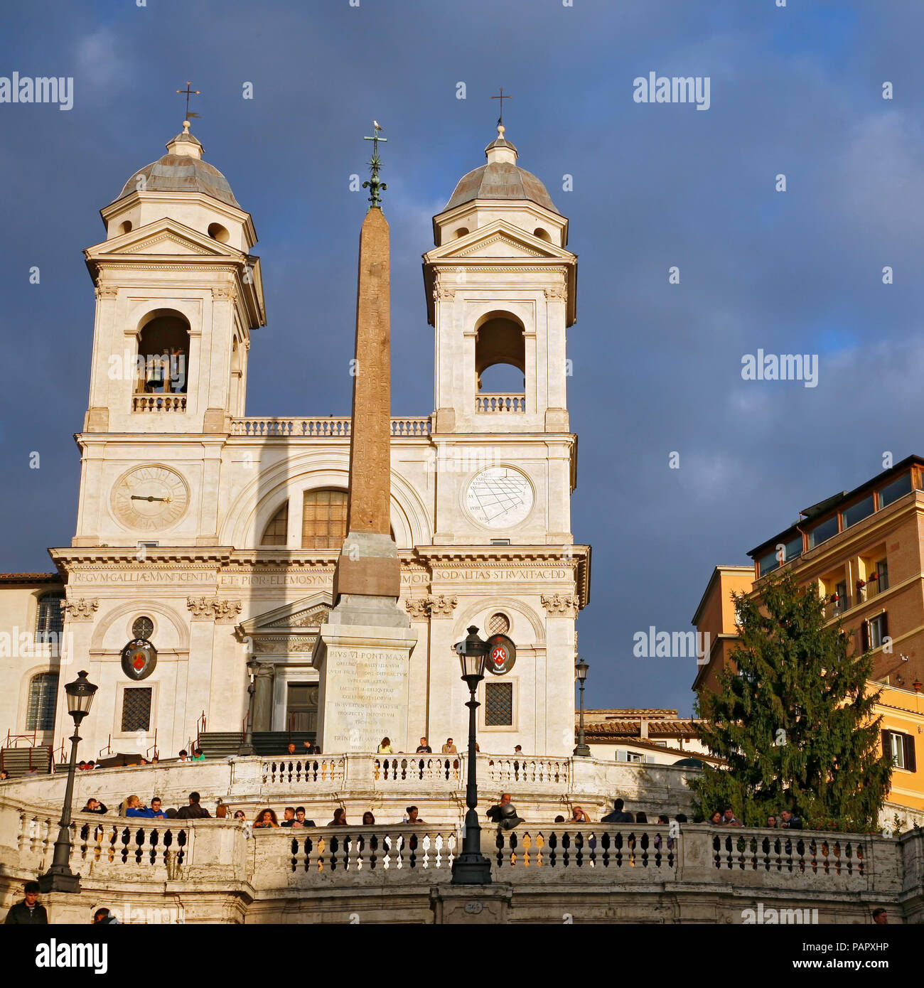 Church of Trinita dei Monti (Spanish Steps) in Rome, Italy Stock Photo ...