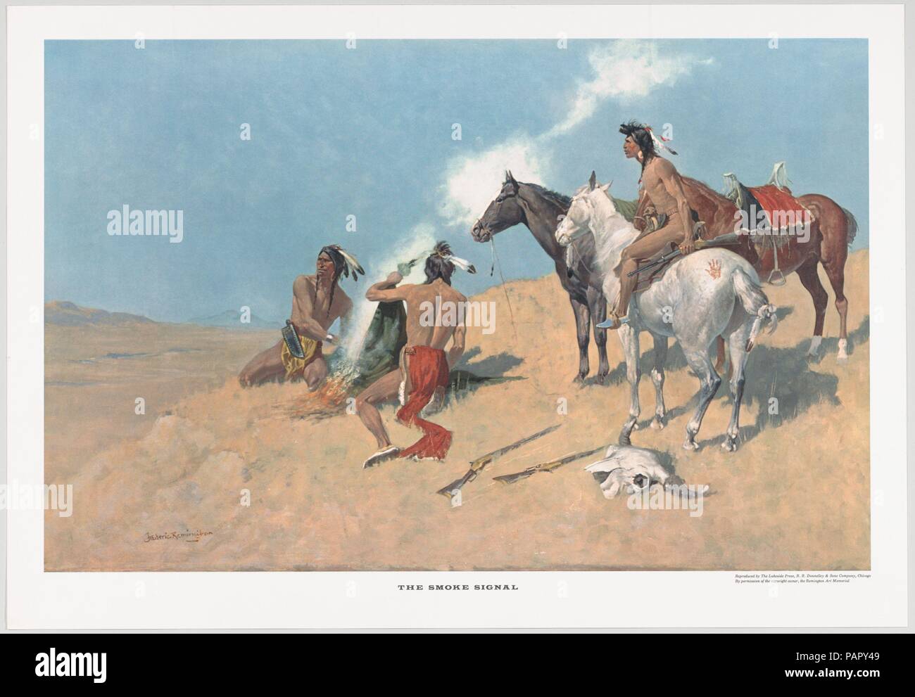 The Smoke Signal. Artist Frederic Remington (American, Canton, New