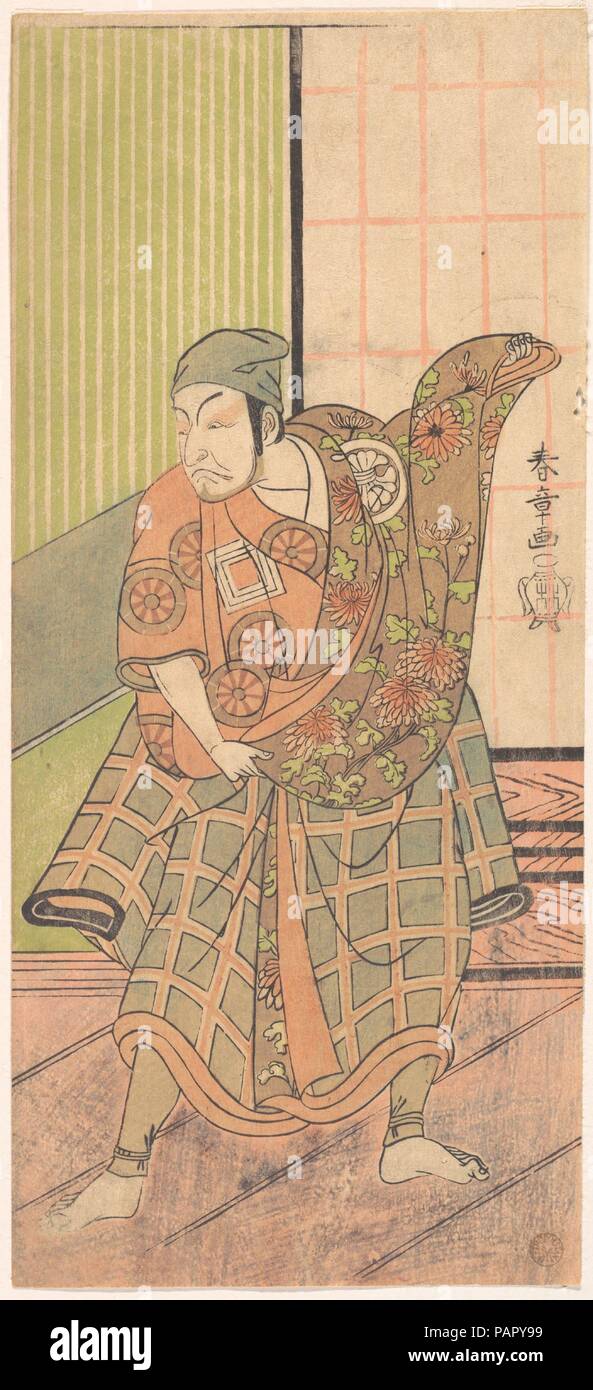 The Fourth Ichikawa Danjuro in the Role of Ukishima Danjo. Artist: Katsukawa Shunsho (Japanese, 1726-1792). Culture: Japan. Dimensions: 12 11/32 x 5 17/32 in. (31.4 x 14.1 cm). Date: 1769 Autumn. Museum: Metropolitan Museum of Art, New York, USA. Stock Photo