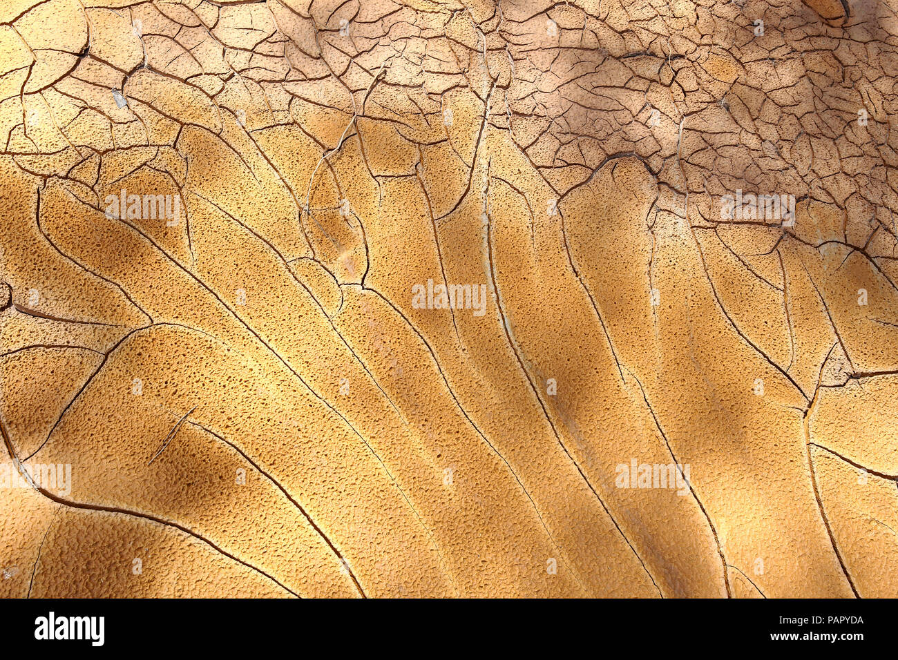 Spain, Andalusia, Rio Tinto, riverside, dried out sand Stock Photo