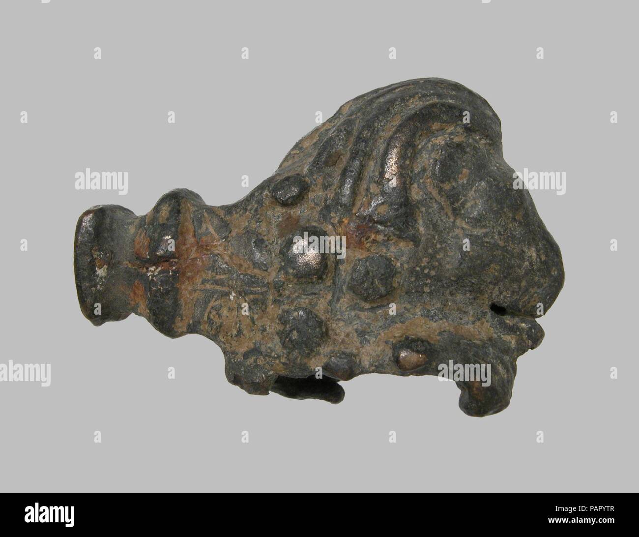 Key Handle. Culture: Roman. Dimensions: Overall: 2 7/16 x 1 3/4 x 7/8 in. (6.2 x 4.4 x 2.3 cm). Date: 1st-7th century. Museum: Metropolitan Museum of Art, New York, USA. Stock Photo