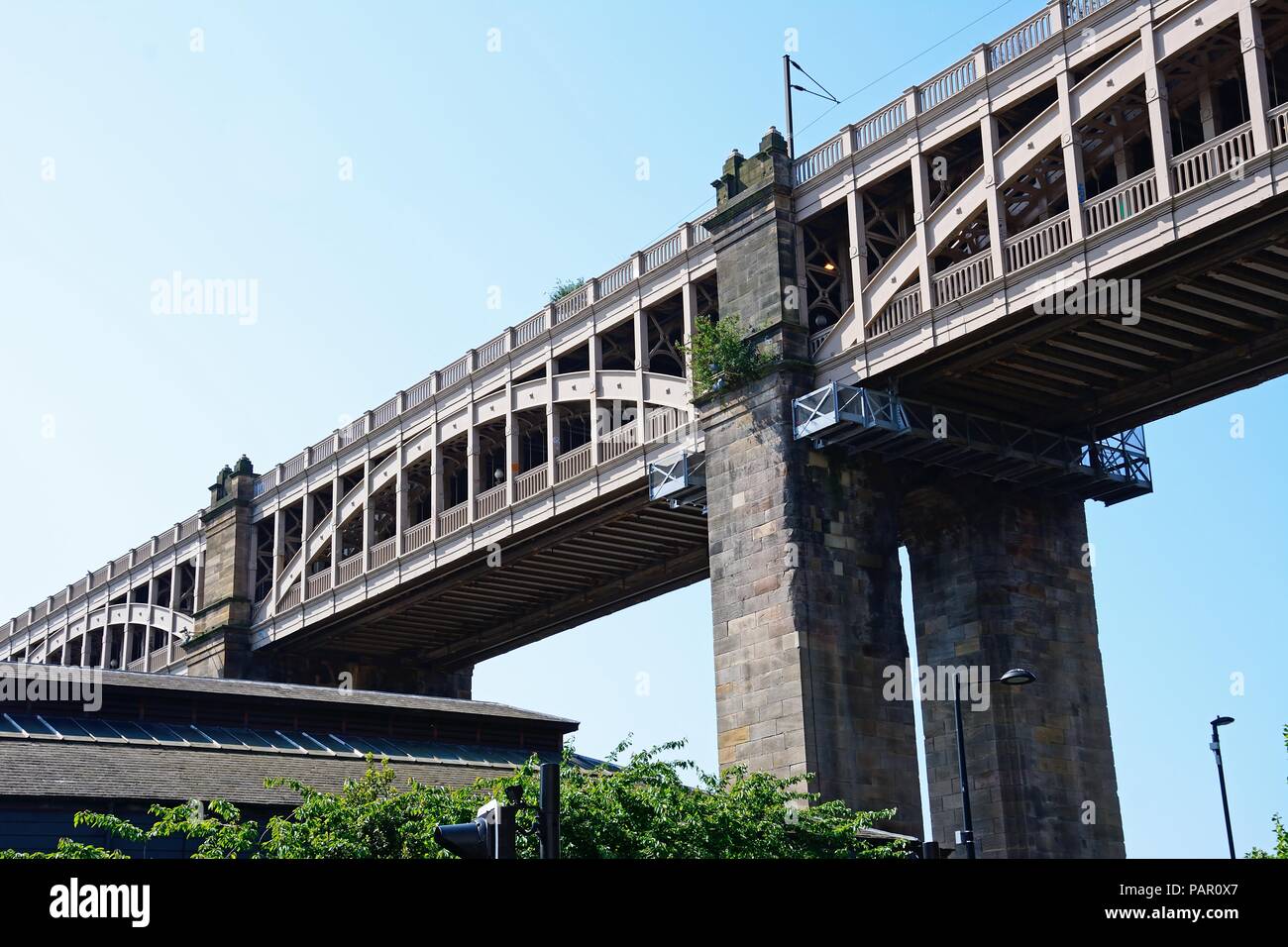 View of the High Level bridge, Newcastle upon Tyne, Tyne and Wear, England, UK, Western Europe. Stock Photo