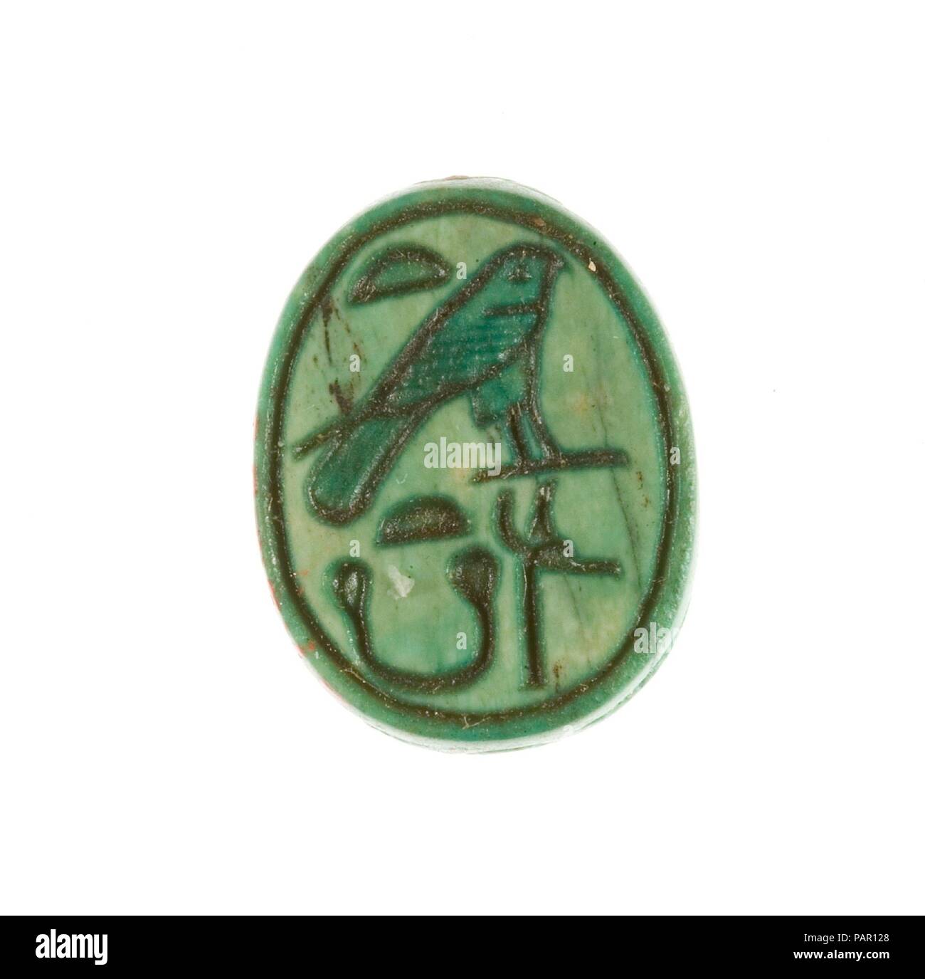 Scarab Inscribed for the Female Horus Wosretkau (Hatshepsut). Dynasty: Dynasty 18, early. Reign: Joint reign of Hatshepsut and Thutmose III. Date: ca. 1479-1458 B.C.. Museum: Metropolitan Museum of Art, New York, USA. Stock Photo