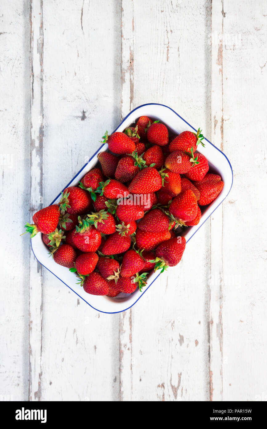 Bowl of strawberries Stock Photo