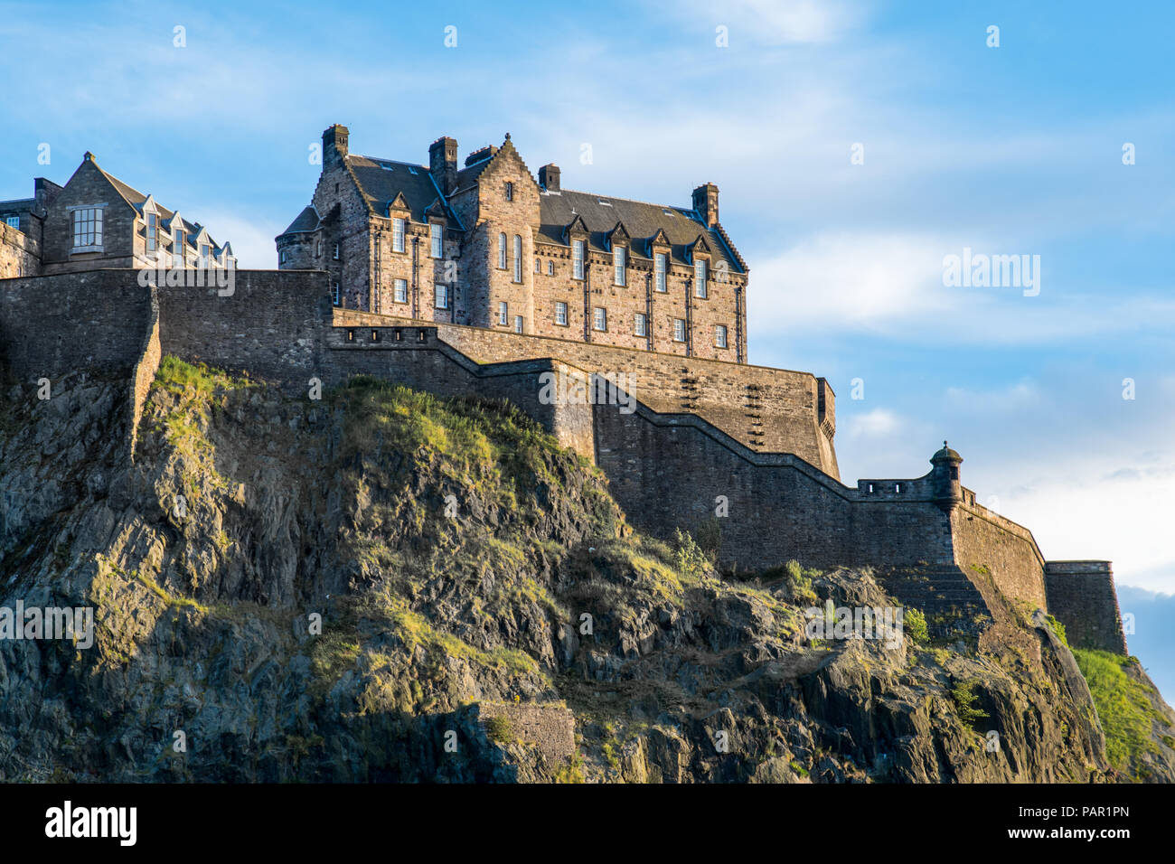 Edinburgh Castle as seen from Princes Street Gardens Stock Photo