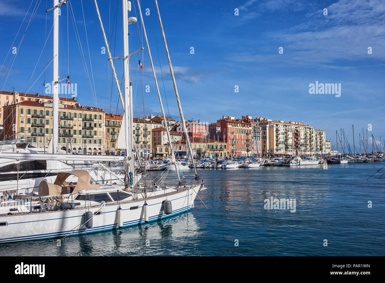 France, Provence-Alpes-Cote d'Azur, Nice, Port Lympia Stock Photo