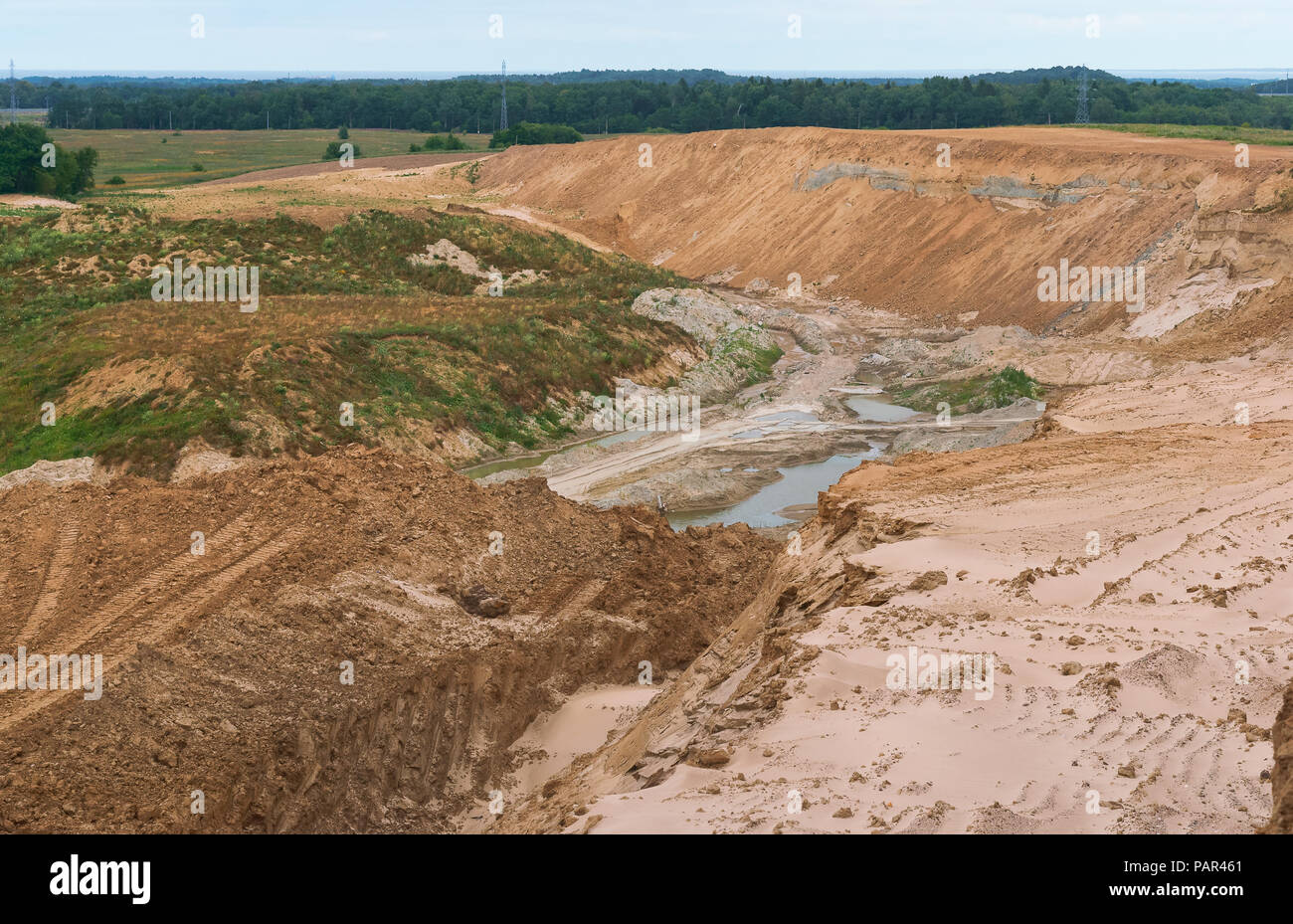 sand quarry, sand quarry destroying the environmen Stock Photo