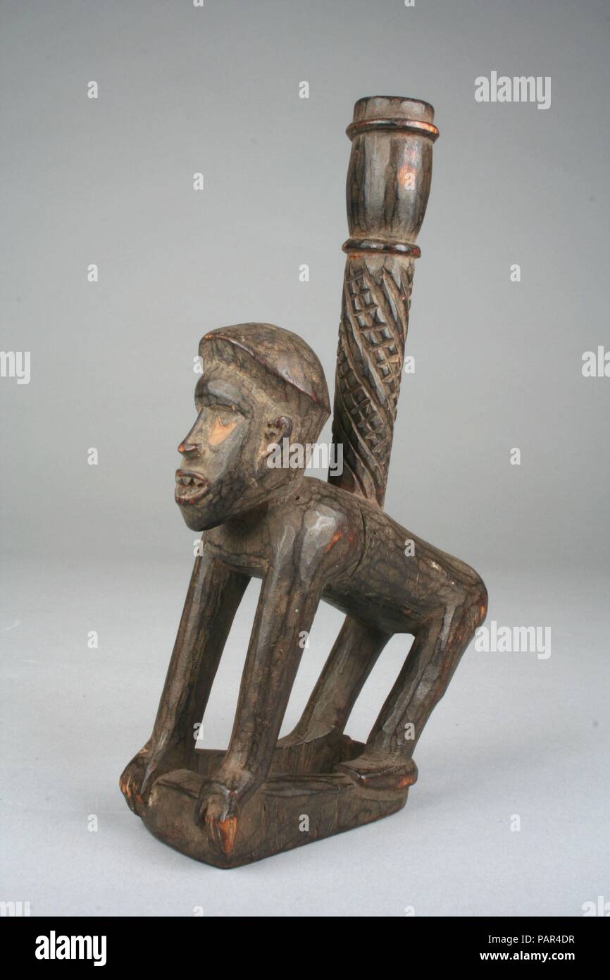 Monkey Figure. Culture: Kongo peoples (?). Dimensions: H. 6 3/4 in. × W. 1 3/4 in. × D. 4 in. (17.1 × 4.5 × 10.2 cm). Date: 19th century. Museum: Metropolitan Museum of Art, New York, USA. Stock Photo