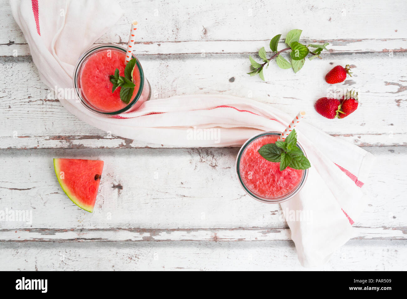 Strawberry watermelon lemonade Stock Photo