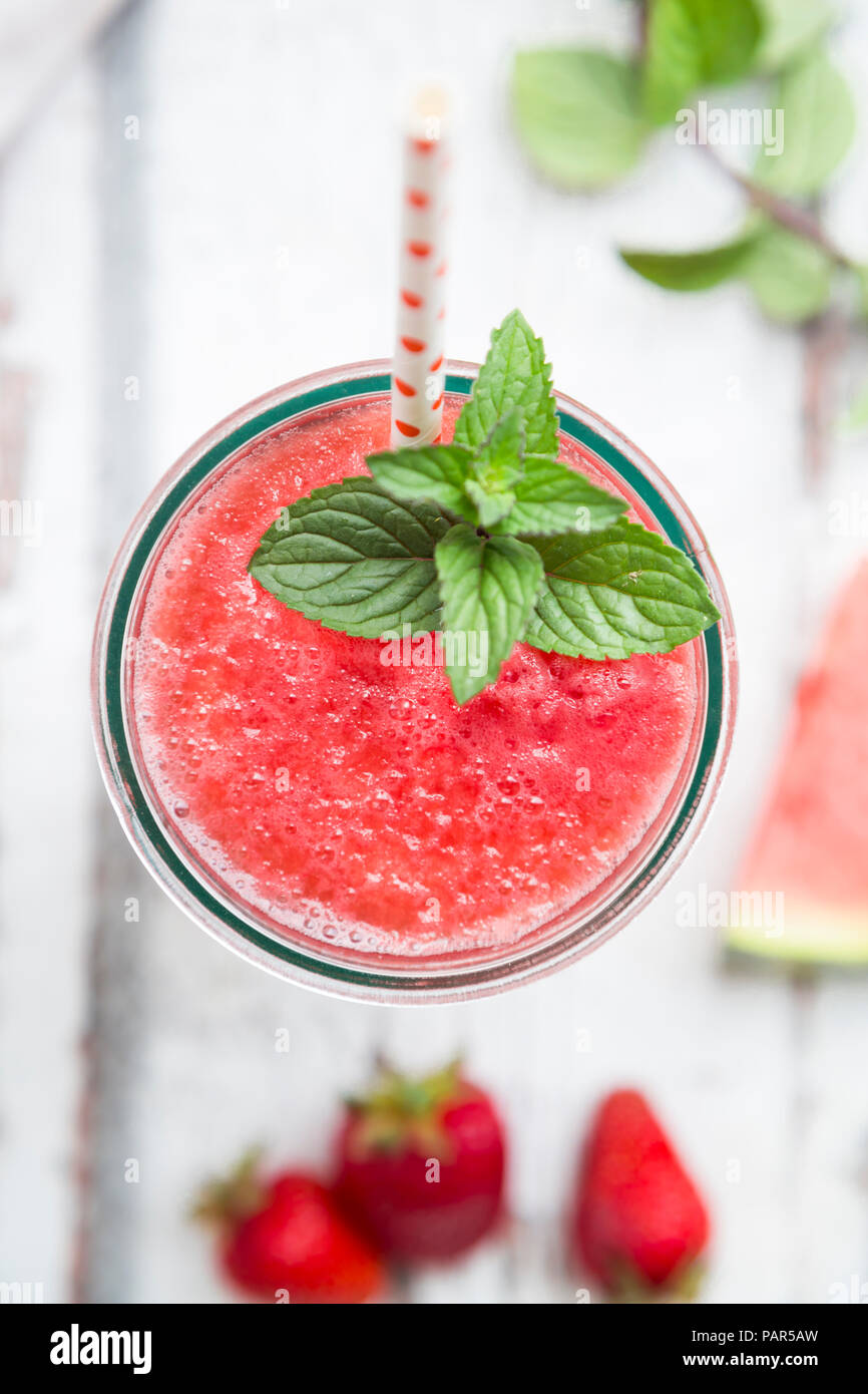 Strawberry watermelon lemonade Stock Photo