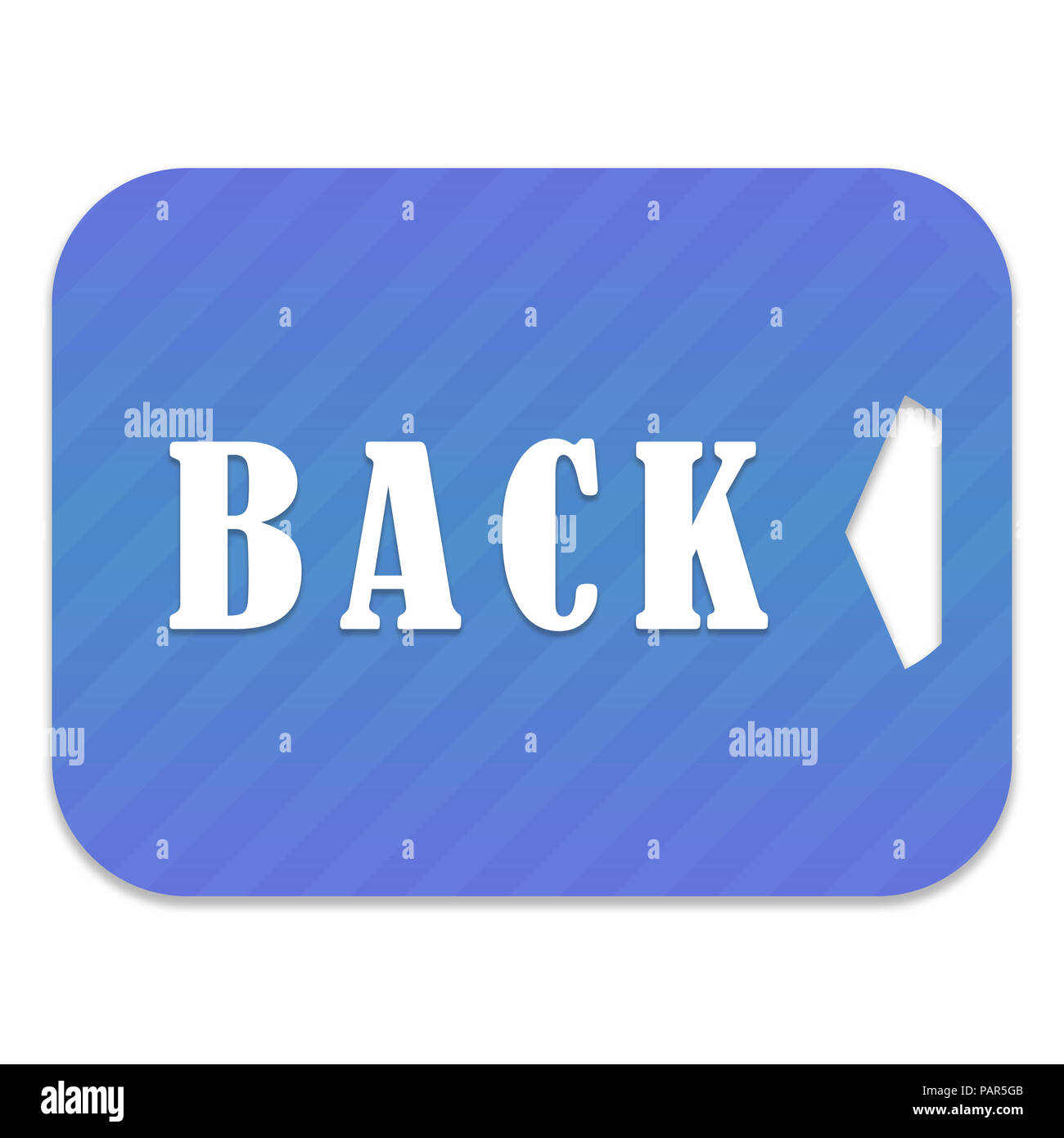 Big blue isolated back button with arrow Stock Photo