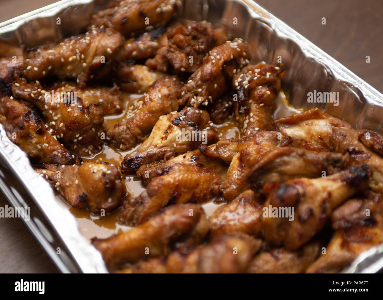 Teriyaki glazed chicken wings Stock Photo Alamy