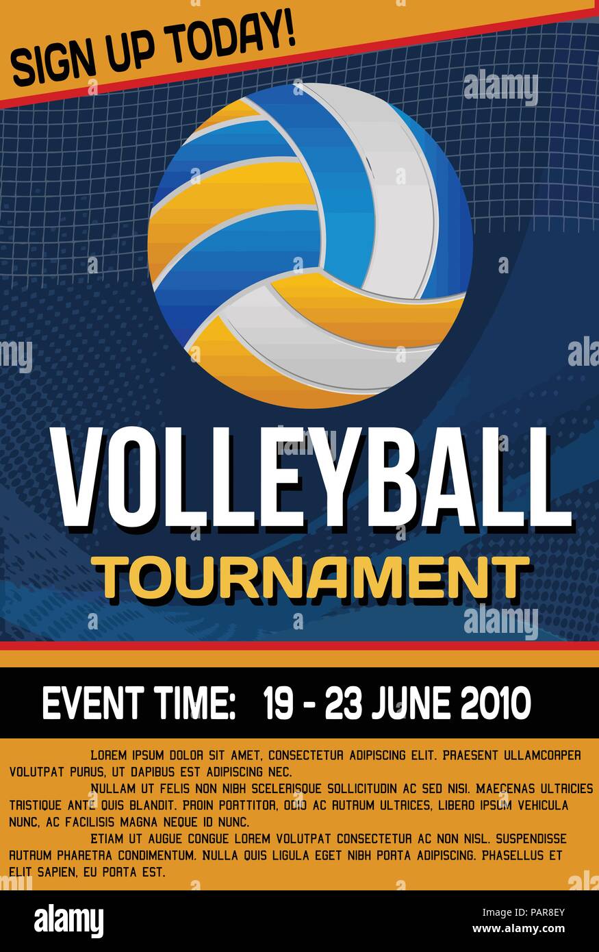 Volleyball tournament flyer or poster background, vector illustration Stock  Vector Image & Art - Alamy