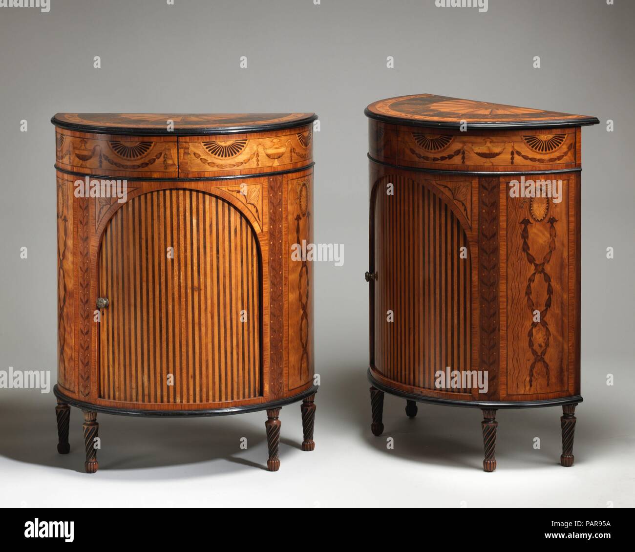 Pair Of Demi Lune Cabinets Culture British Dimensions Overall