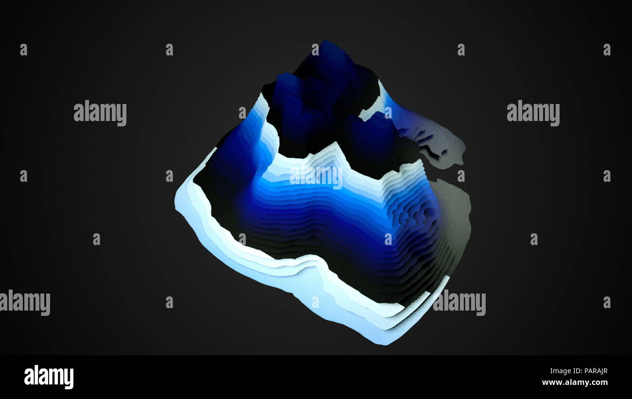 3D Topographic map background concept with colored layers, rendering ...