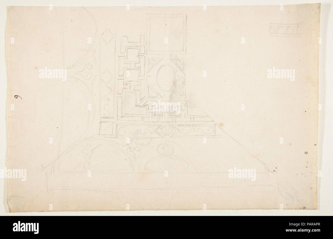 Drawing After And Architectural Fragment Of A Coffered