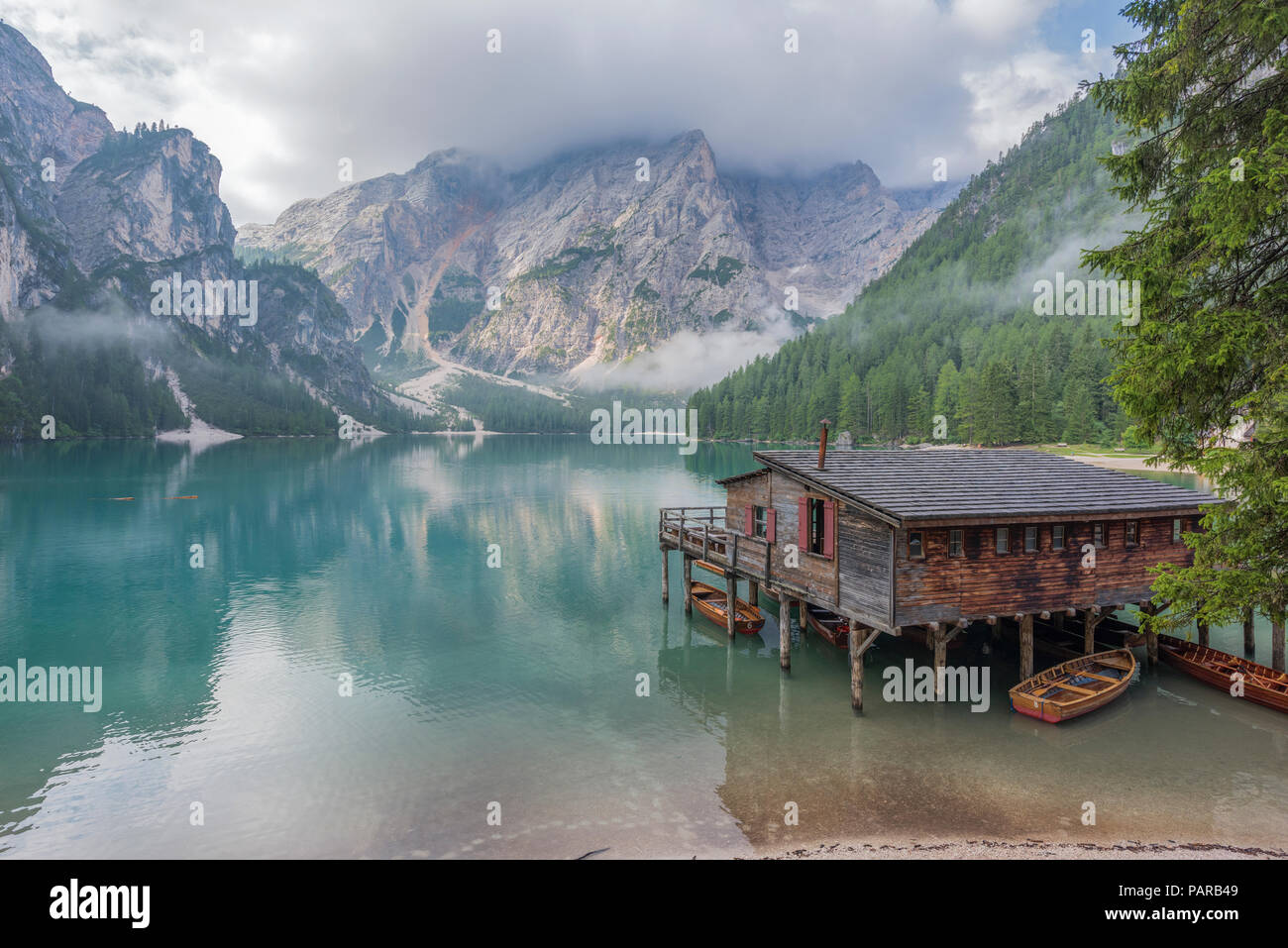 Italy, South Tyrol, Dolomites, Lago di Braies, Fanes-Sennes-Prags Nature  Park Stock Photo - Alamy