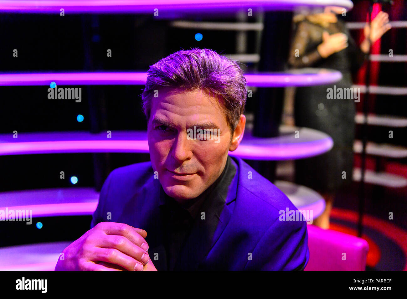 AMSTERDAM, NETHERLANDS - OCT 26, 2016: George Clooney, Madame Tussauds wax museum in Amsterdam. One of the popular touristic attractions Stock Photo