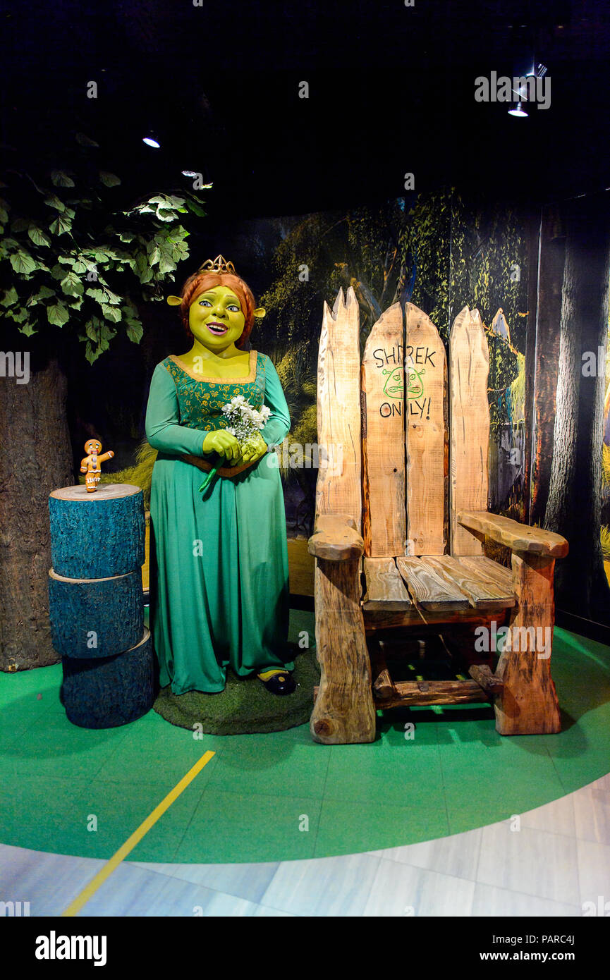 AMSTERDAM, NETHERLANDS - OCT 26, 2016: Fiona from the Shrek movie, Madame Tussauds wax museum in Amsterdam. One of the popular touristic attractions Stock Photo