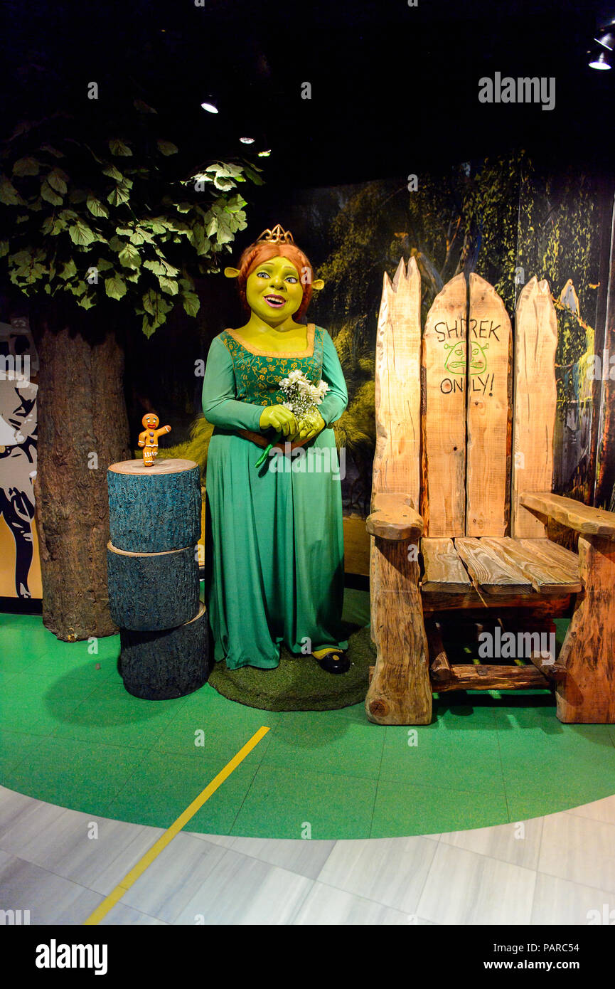 AMSTERDAM, NETHERLANDS - OCT 26, 2016: Fiona from the Shrek movie, Madame Tussauds wax museum in Amsterdam. One of the popular touristic attractions Stock Photo