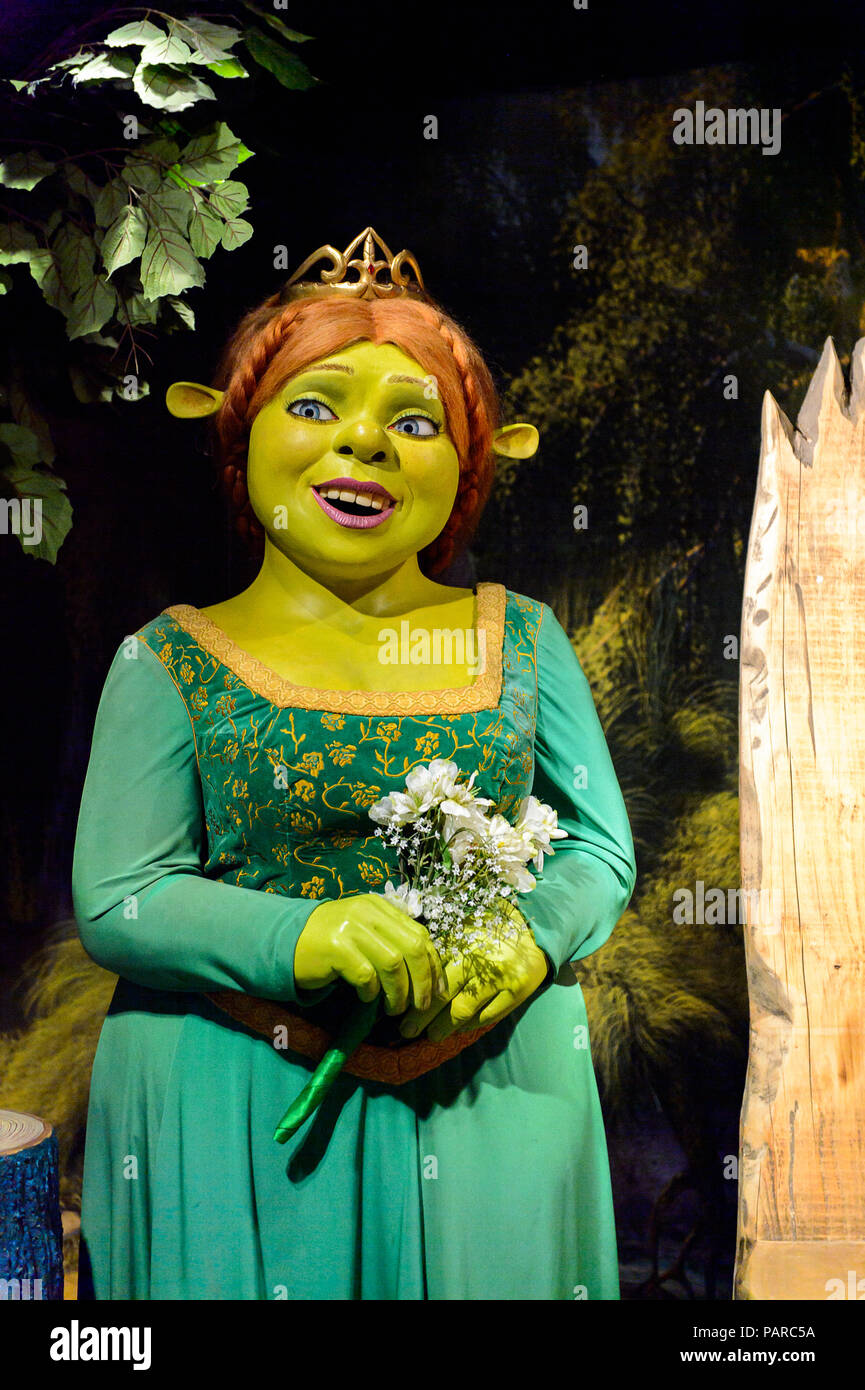 AMSTERDAM, NETHERLANDS - OCT 26, 2016: Fiona from the Shrek movie, Madame Tussauds wax museum in Amsterdam. One of the popular touristic attractions Stock Photo