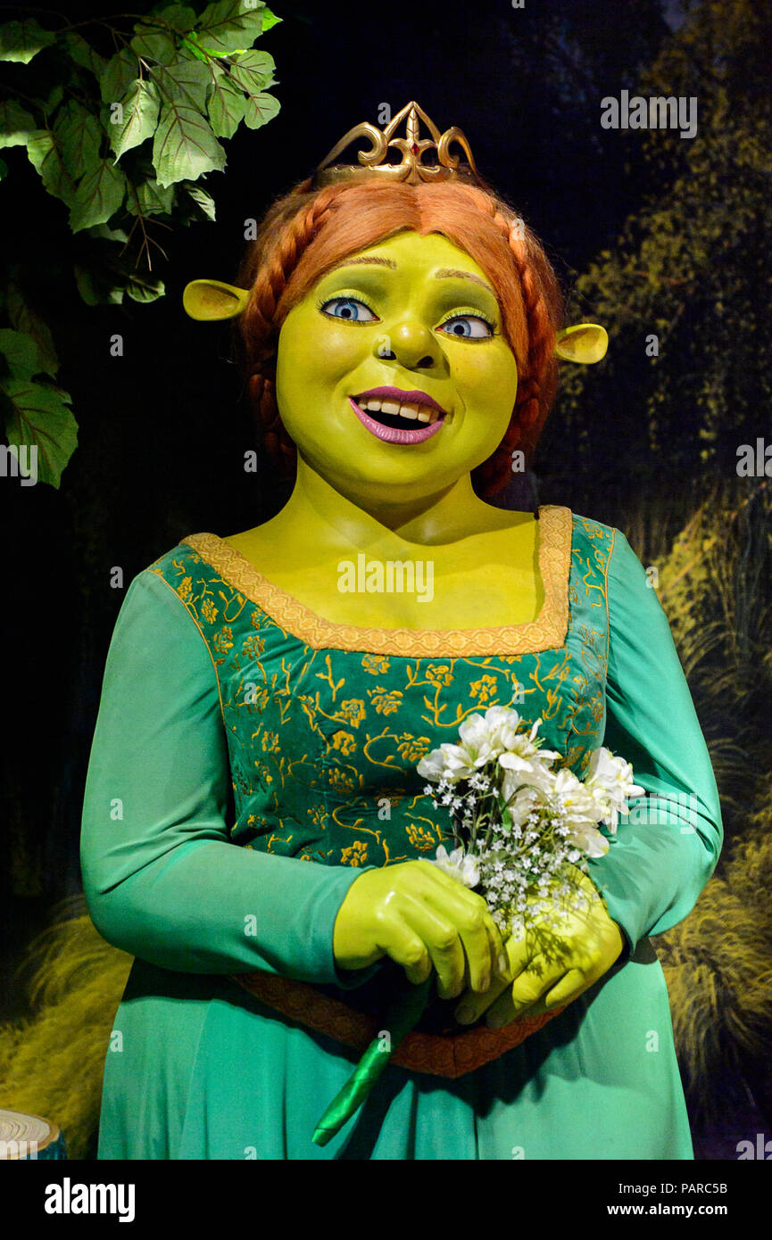 AMSTERDAM, NETHERLANDS - OCT 26, 2016: Fiona from the Shrek movie, Madame Tussauds wax museum in Amsterdam. One of the popular touristic attractions Stock Photo