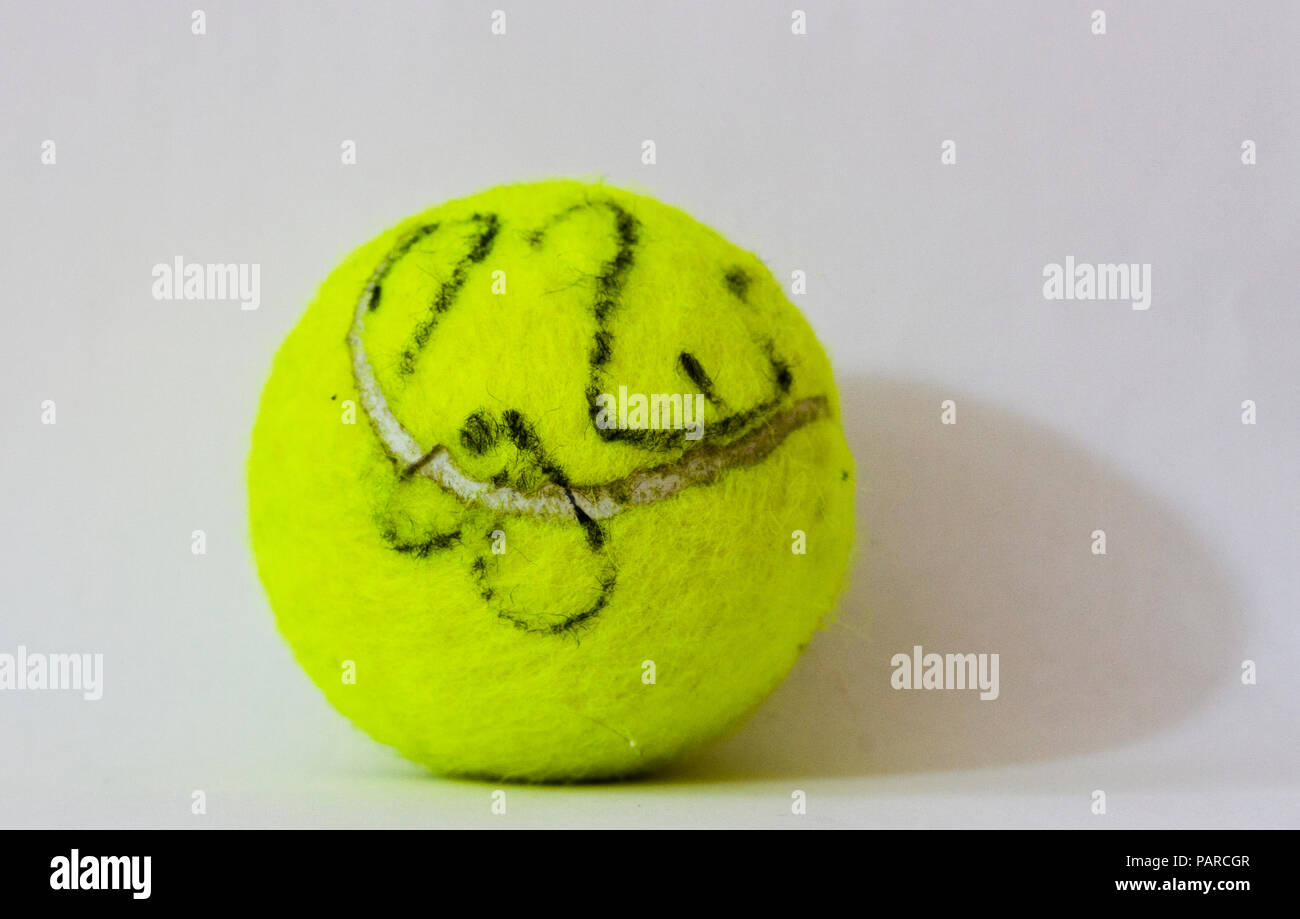 A tennis ball signed by Roger Federer Stock Photo - Alamy