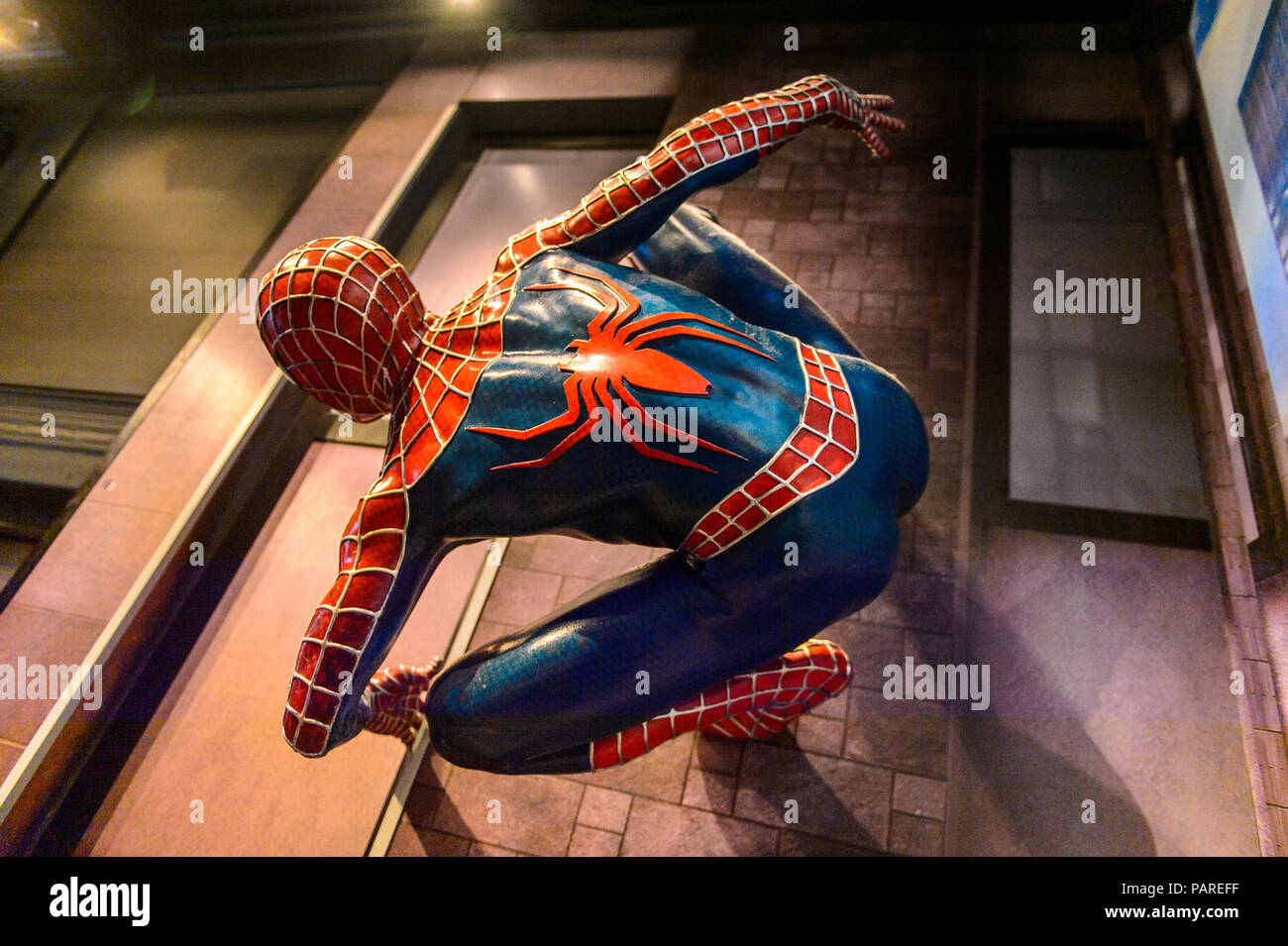 AMSTERDAM, NETHERLANDS - JUN 1, 2015: Spiderman in the Madame Tussauds  museum in Amsterdam. Spider man is a fictional character created by Stan  Lee Stock Photo - Alamy