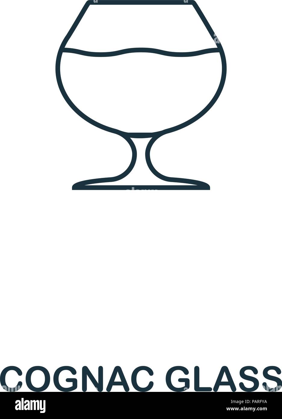 Cognac Glass icon. Outline style icon design. UI. Illustration of ...