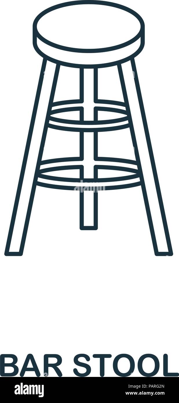 Bar Stool icon. Outline style icon design. UI. Illustration of bar ...
