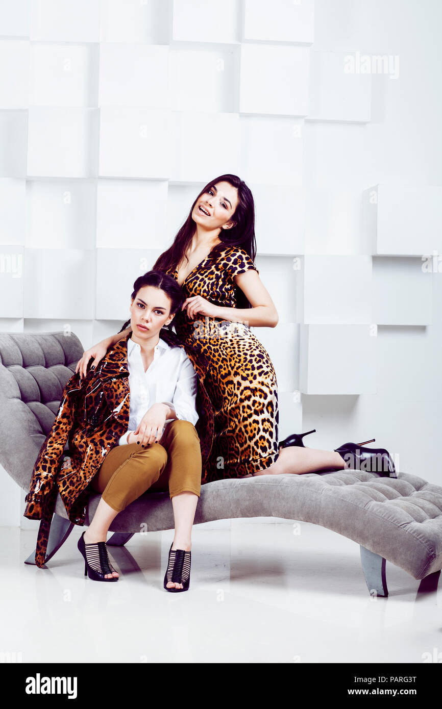 Pretty Stylish Woman In Fashion Dress With Leopard Print