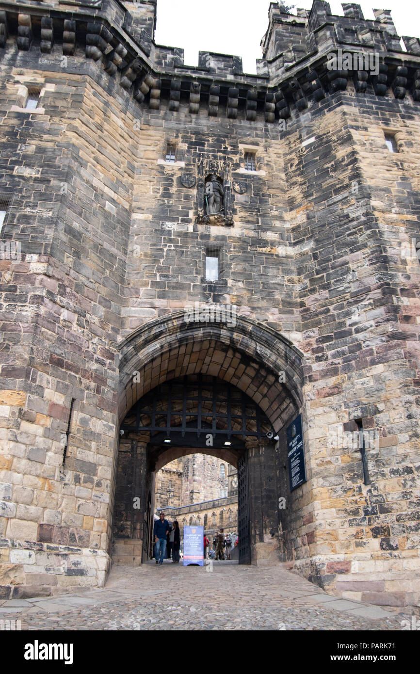 Detail images of the outside of the historic building of Lancaster Castle in the city of Lancaster, UK Stock Photo
