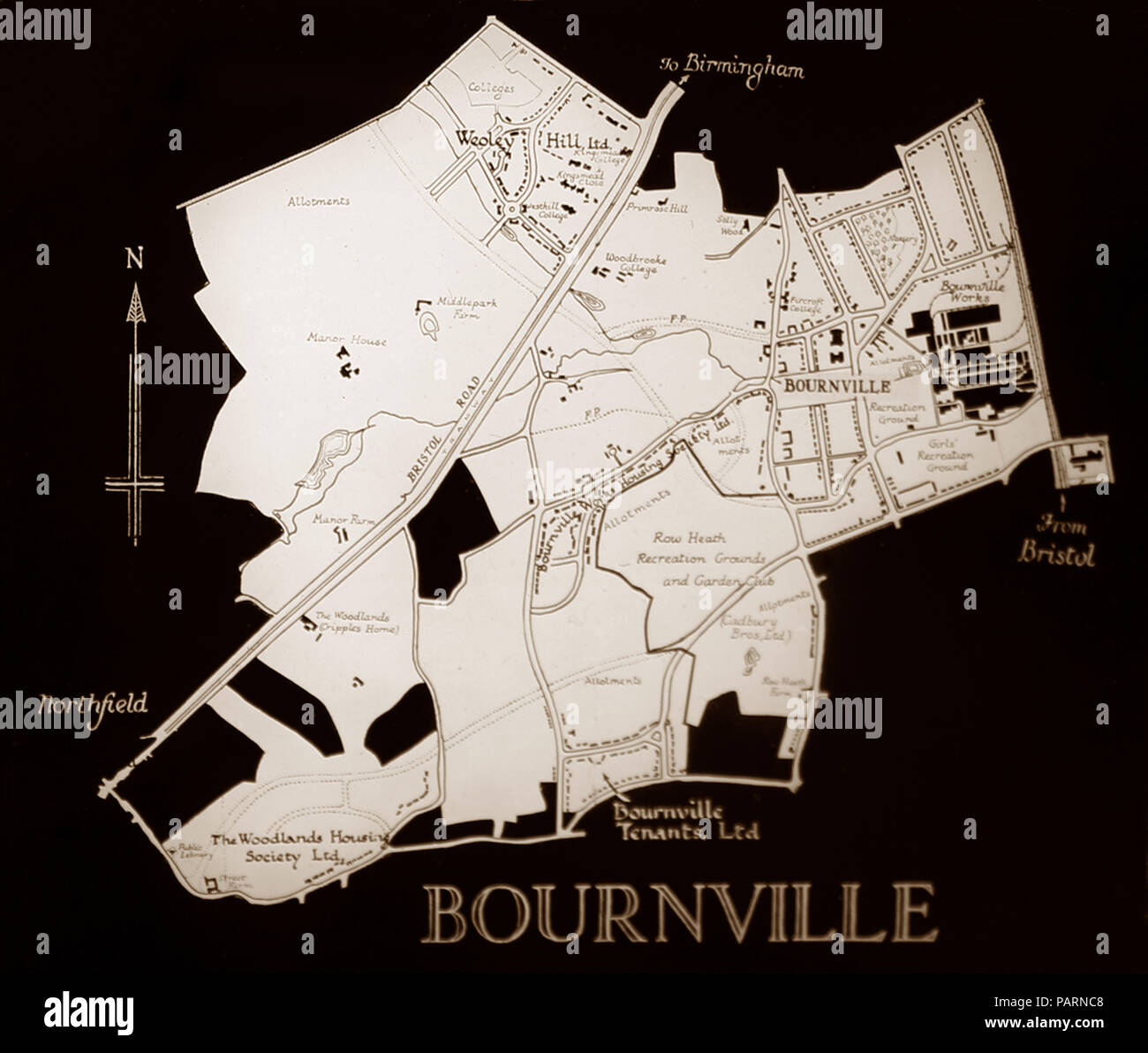 Bournville Village plan Stock Photo Alamy