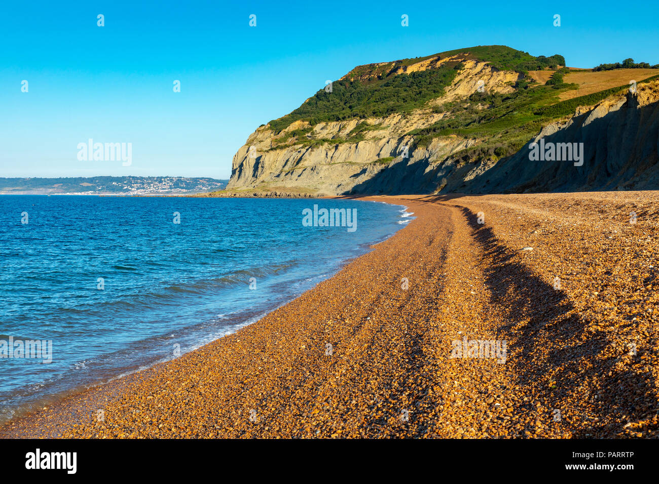 Seatown Dorset England July 24 2018 View Of Golden Cap The Highest seatown-dorset-england-july-24-2018-view-of-golden-cap-the-highest