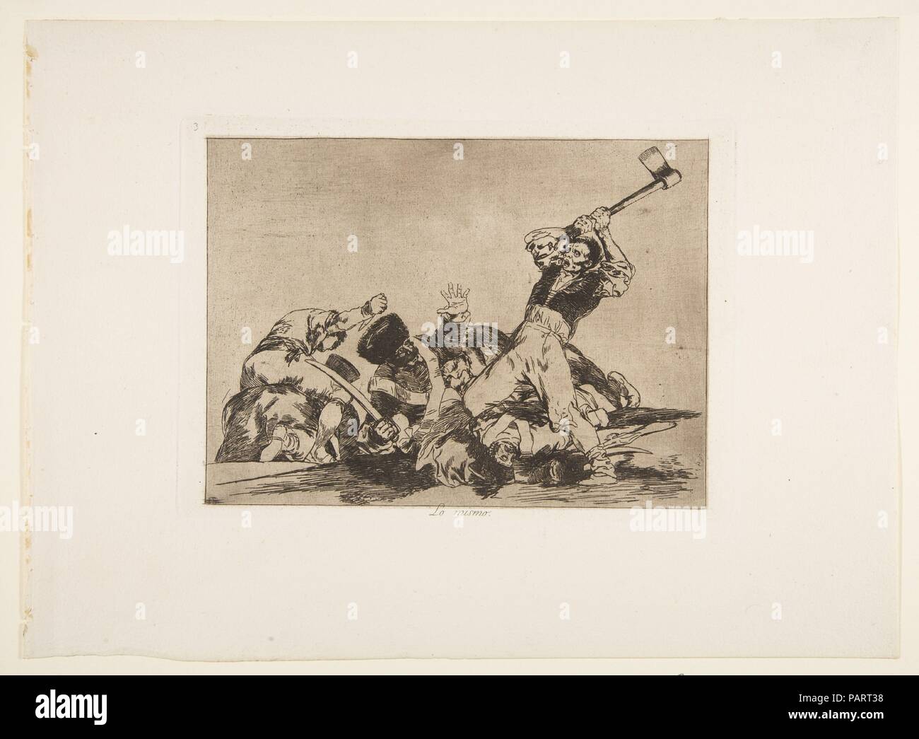 Plate 3 from 'The Disasters of War' (Los Desastres de la Guerra): 'The same. (Lo mismo'.). Artist: Goya (Francisco de Goya y Lucientes) (Spanish, Fuendetodos 1746-1828 Bordeaux). Dimensions: Plate: 6 1/4 × 8 9/16 in. (15.8 × 21.8 cm)  Sheet: 9 15/16 × 13 1/2 in. (25.2 × 34.3 cm). Series/Portfolio: Disasters of War. Date: 1810 ( published 1863). Museum: Metropolitan Museum of Art, New York, USA. Stock Photo