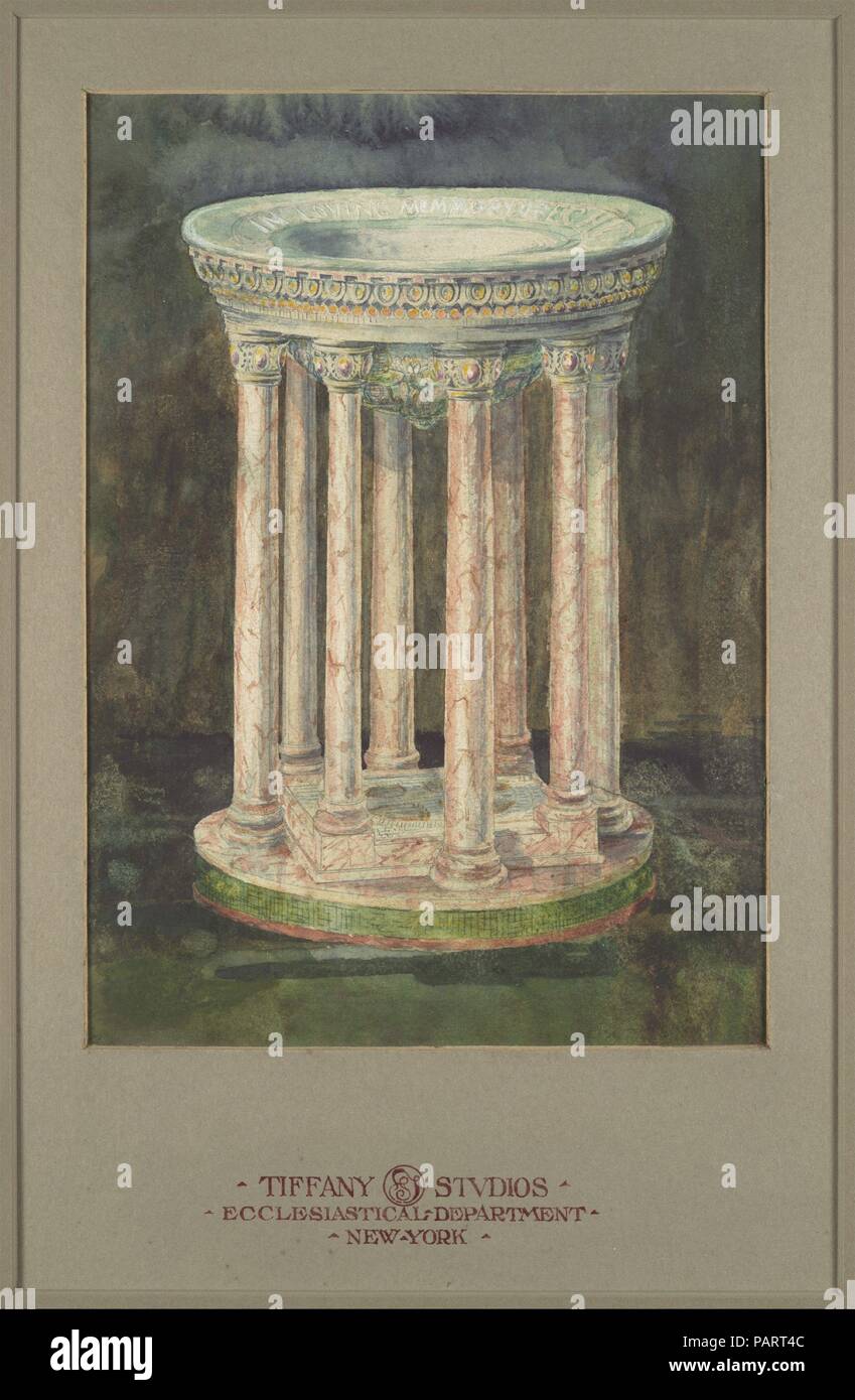 Design for Window. Artist: Louis Comfort Tiffany (American, New York  1848-1933 New York). Culture: American. Dimensions: Overall: 21 9/16 x 10  1/2 in. (54.8 x 26.7 cm) De - Album alb3646182