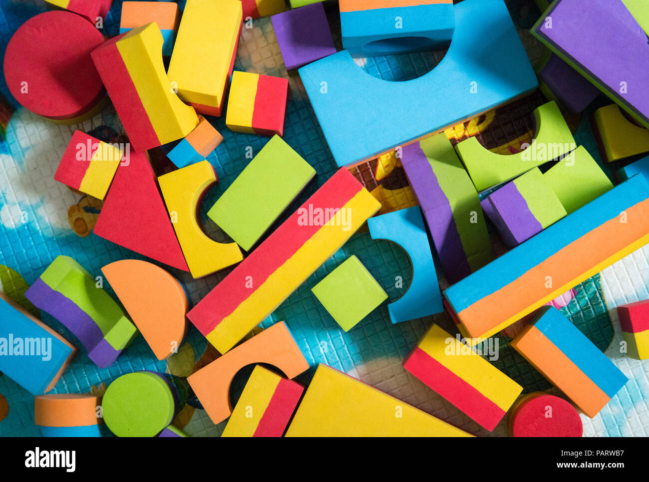 Colourful foam blocks Stock Photo